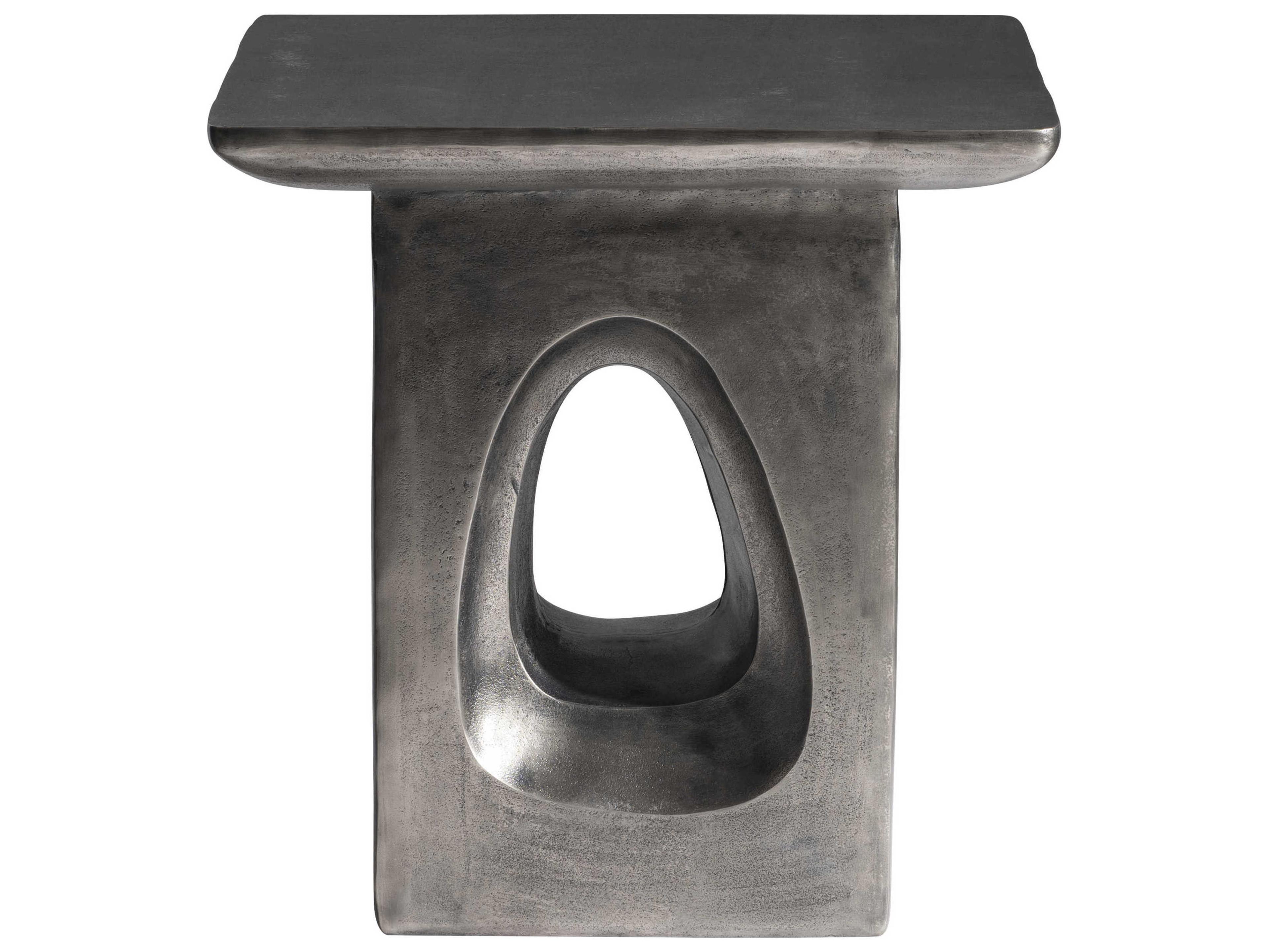 Bernhardt Argo Square Metal Graphite End Table