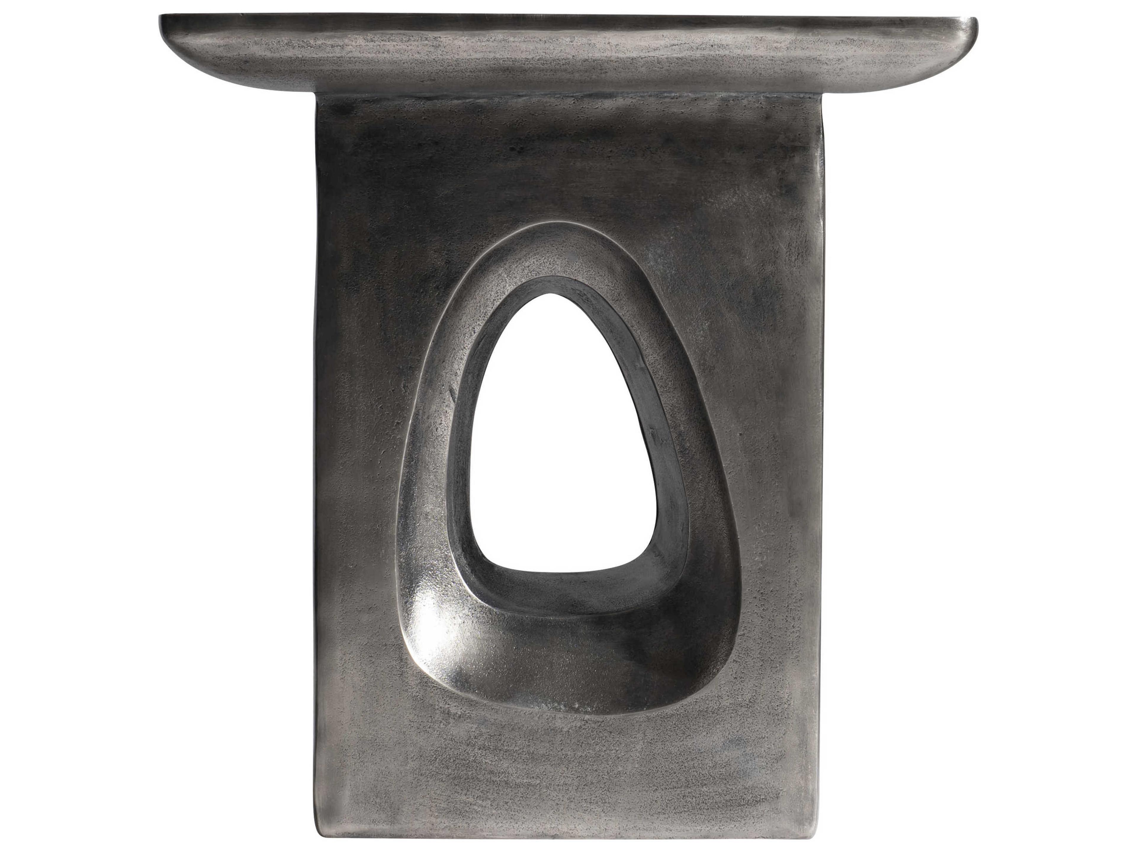 Bernhardt Argo Square Metal Graphite End Table