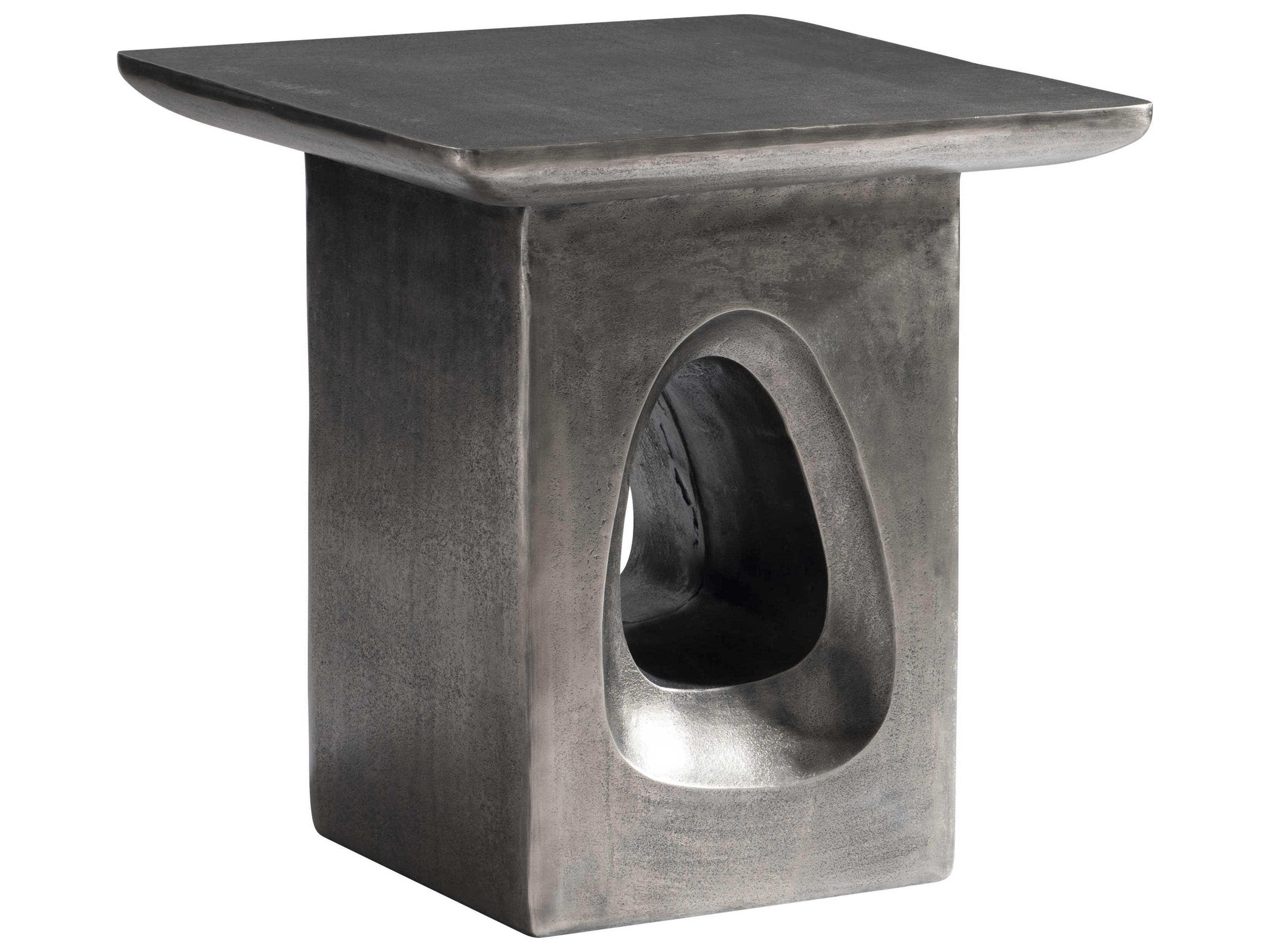 Bernhardt Argo Square Metal Graphite End Table