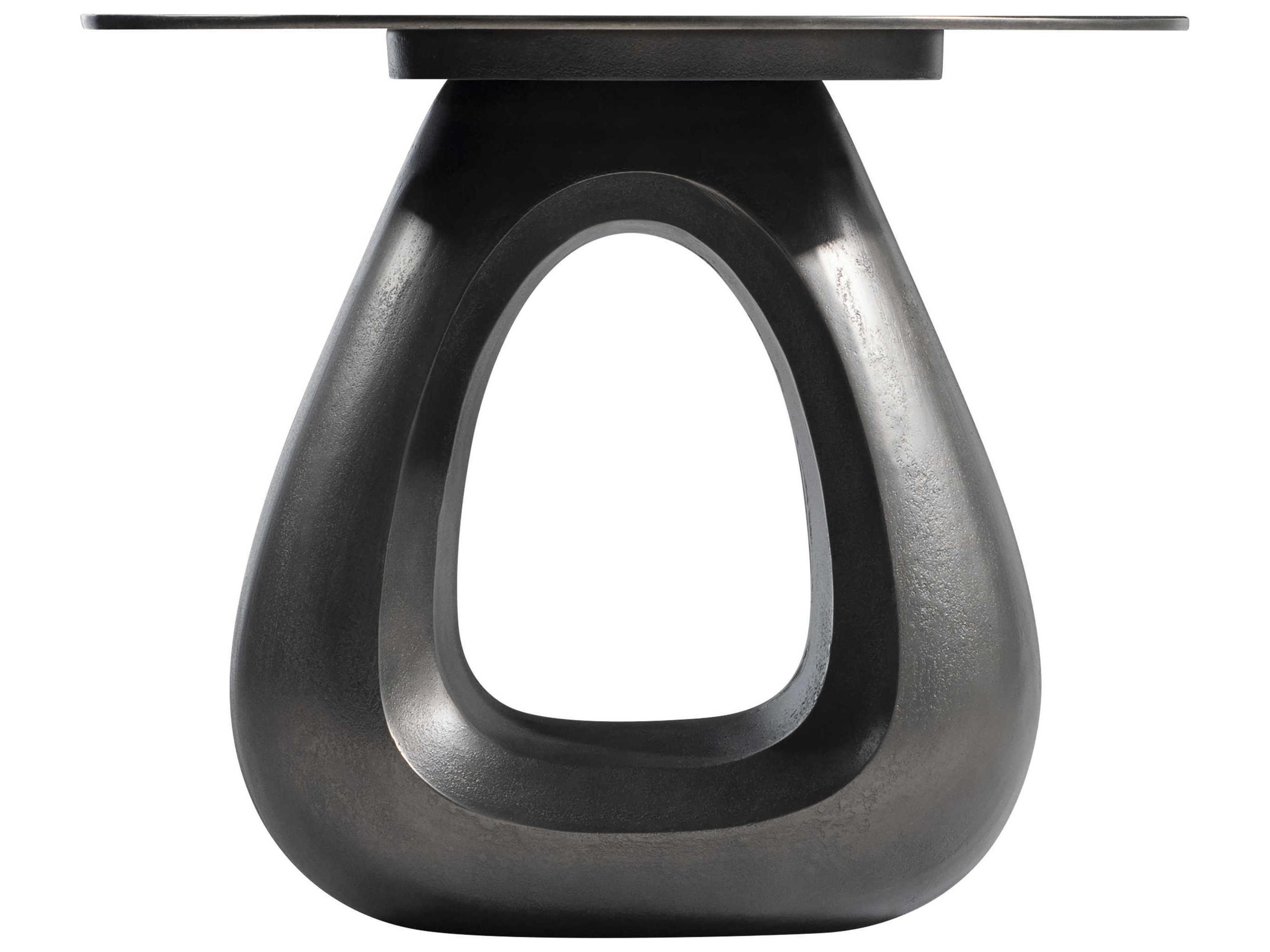 Bernhardt Ursa Round Metal Black Nickel End Table