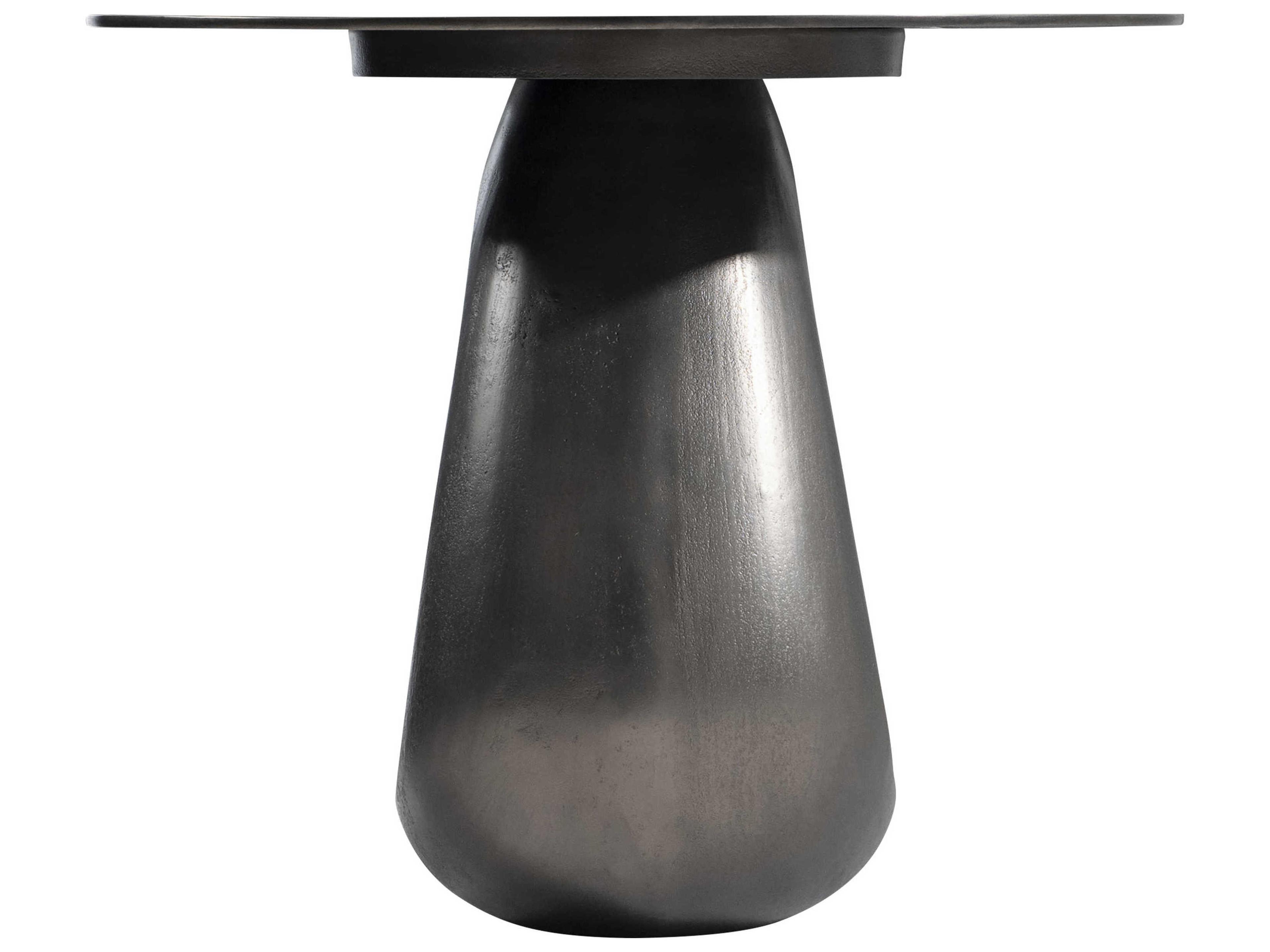 Bernhardt Ursa Round Metal Black Nickel End Table