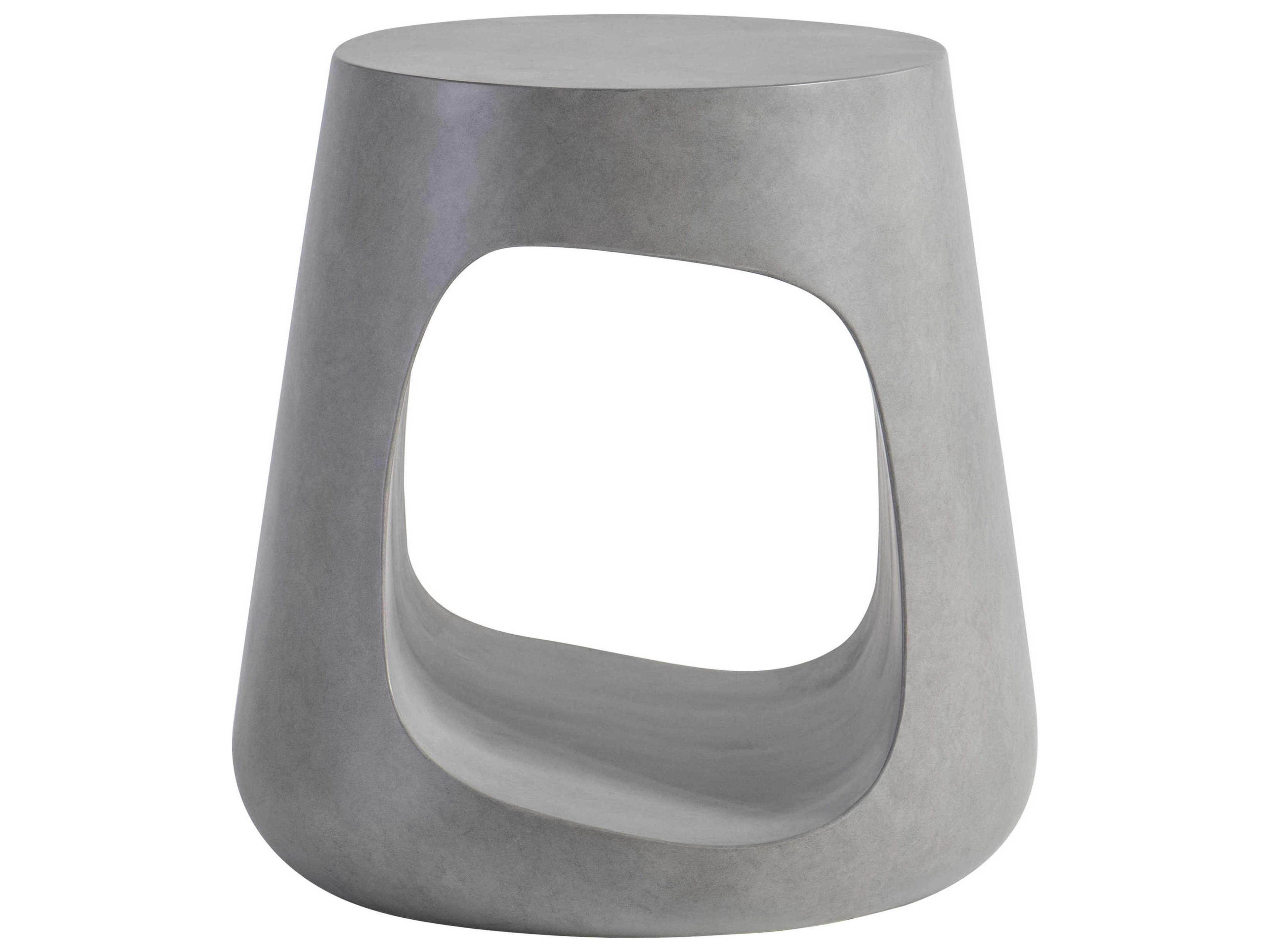 Sereno Round Resin Sasso Faux Stone End Table