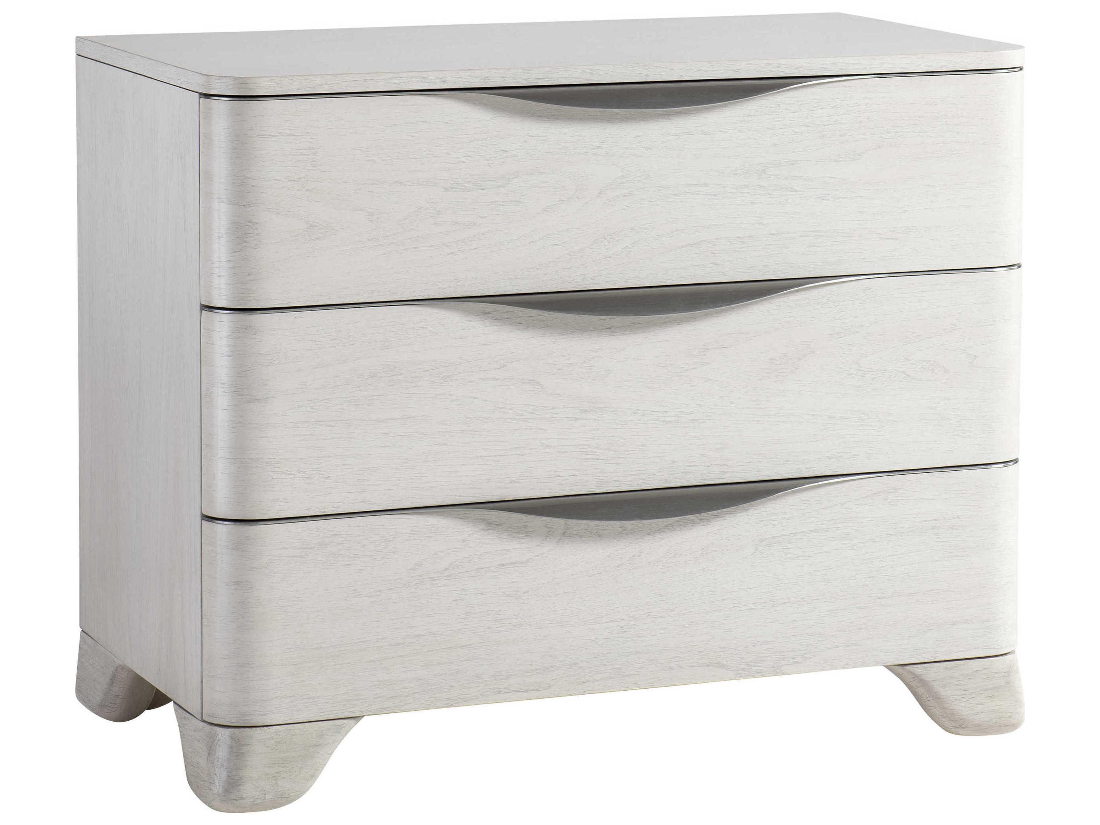 Sereno 3-Drawers White Walnut Wood Nightstand