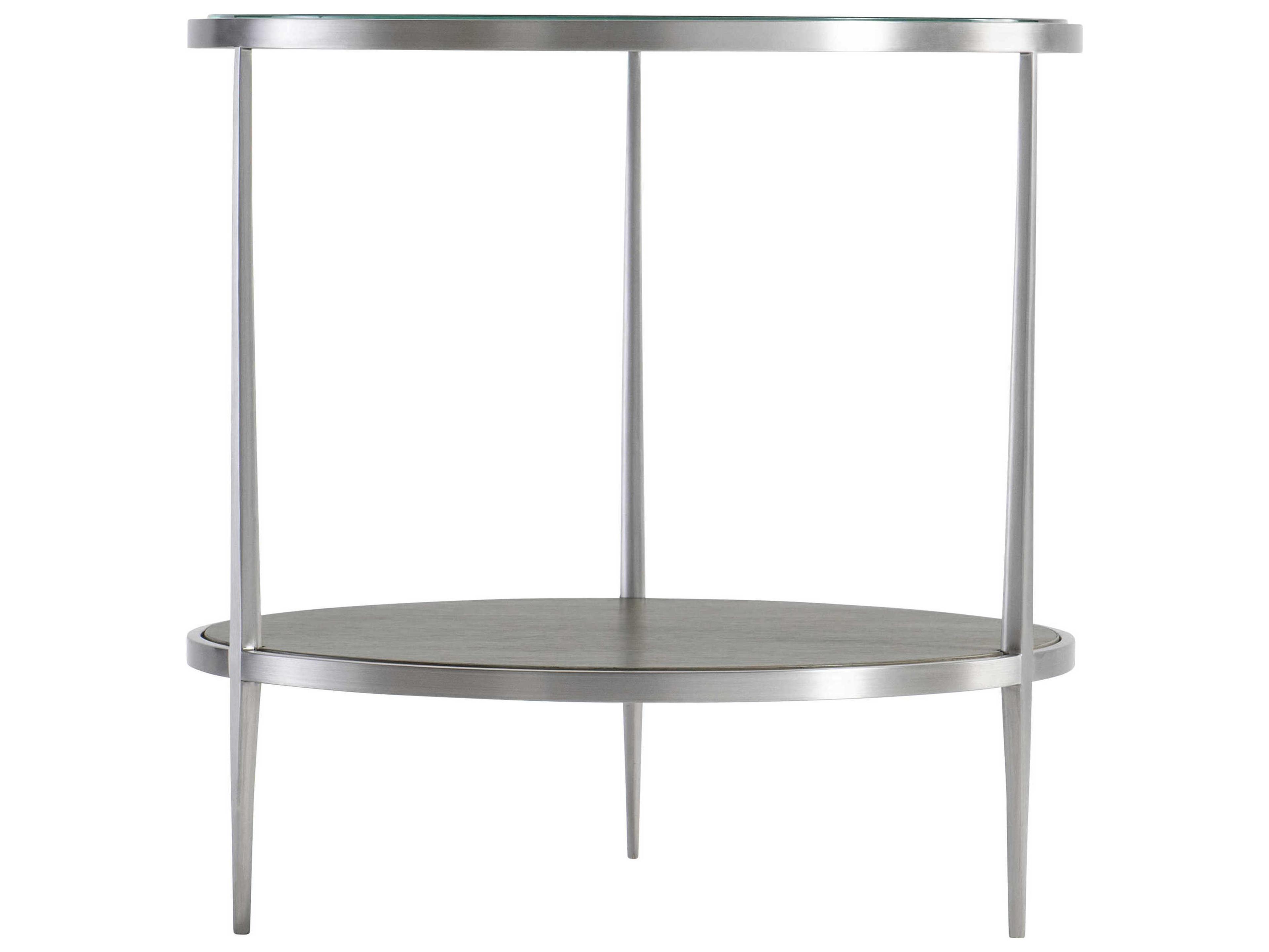 Bernhardt Cornelia Round Glass Nebbia End Table