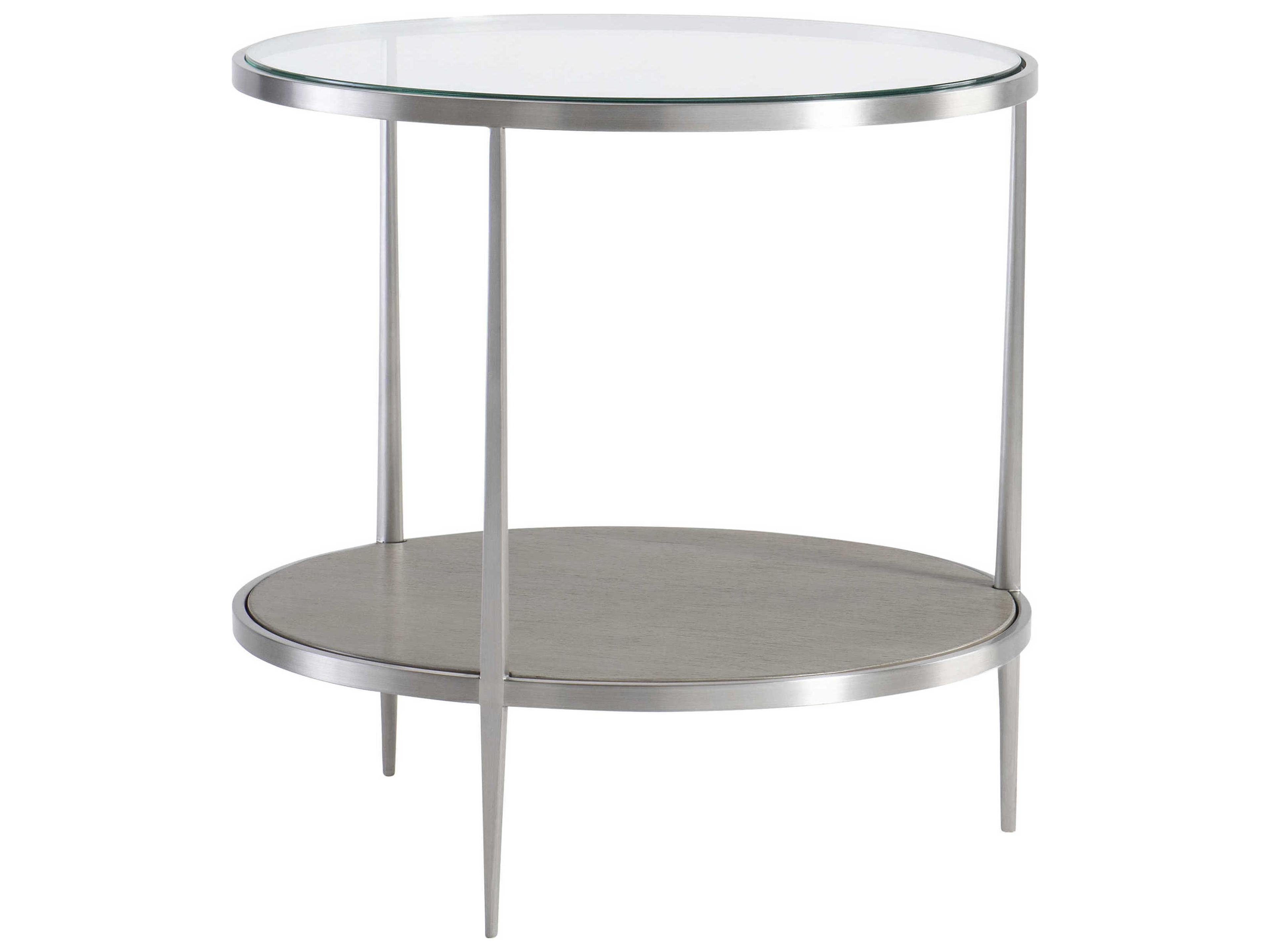 Bernhardt Cornelia Round Glass Nebbia End Table