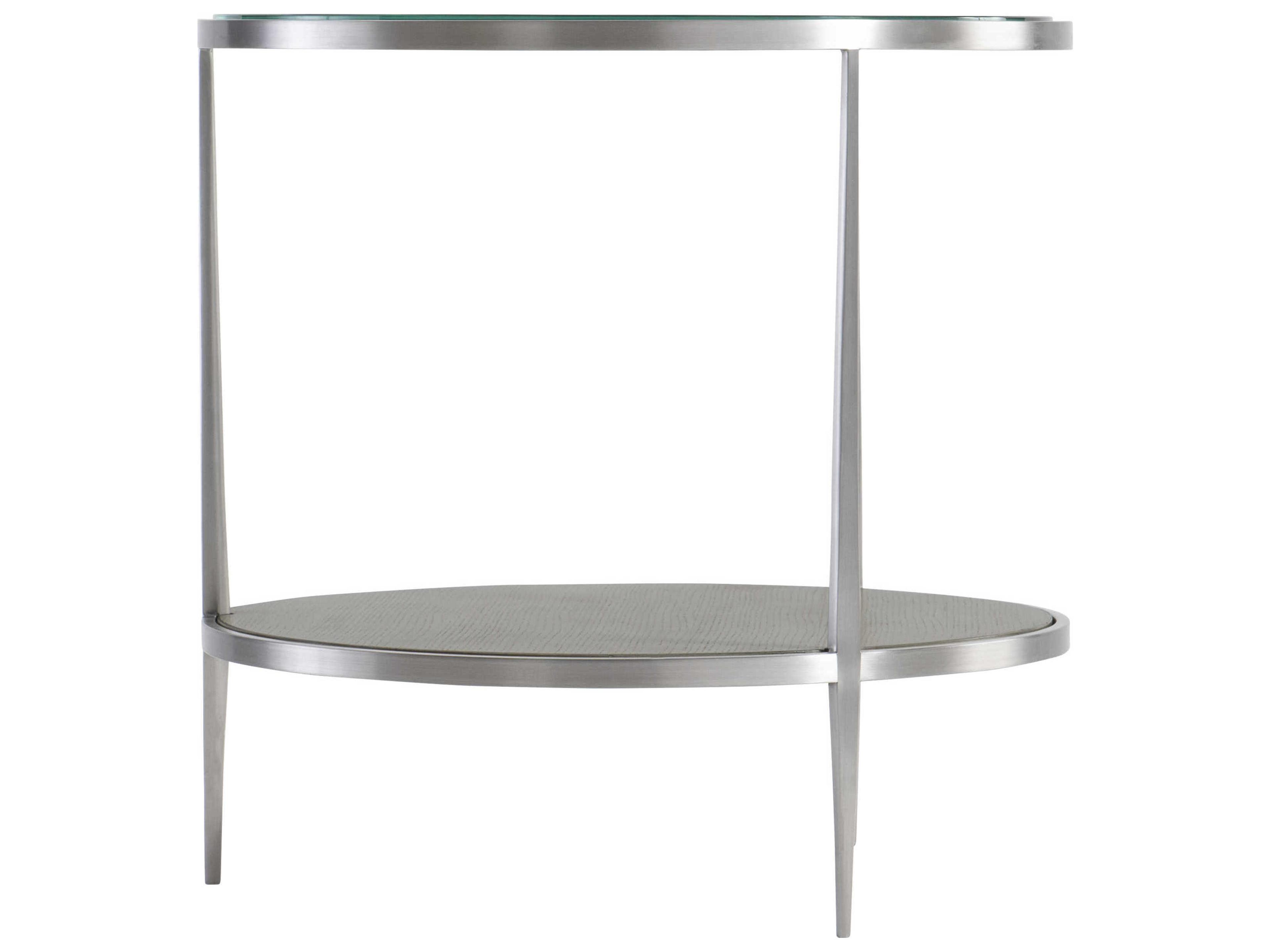 Bernhardt Cornelia Round Glass Nebbia End Table