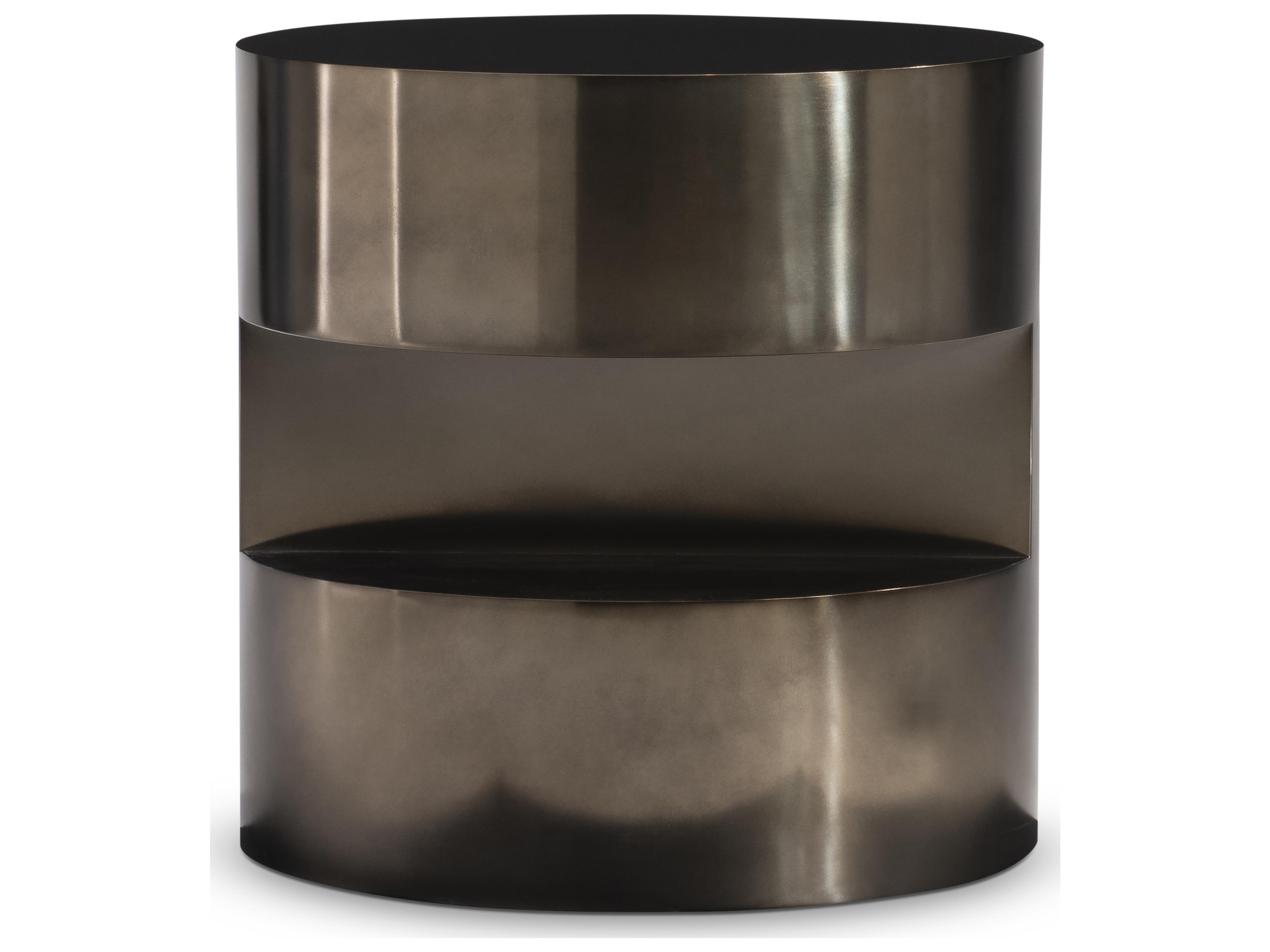 Bernhardt Cassie Round Metal Bronze End Table