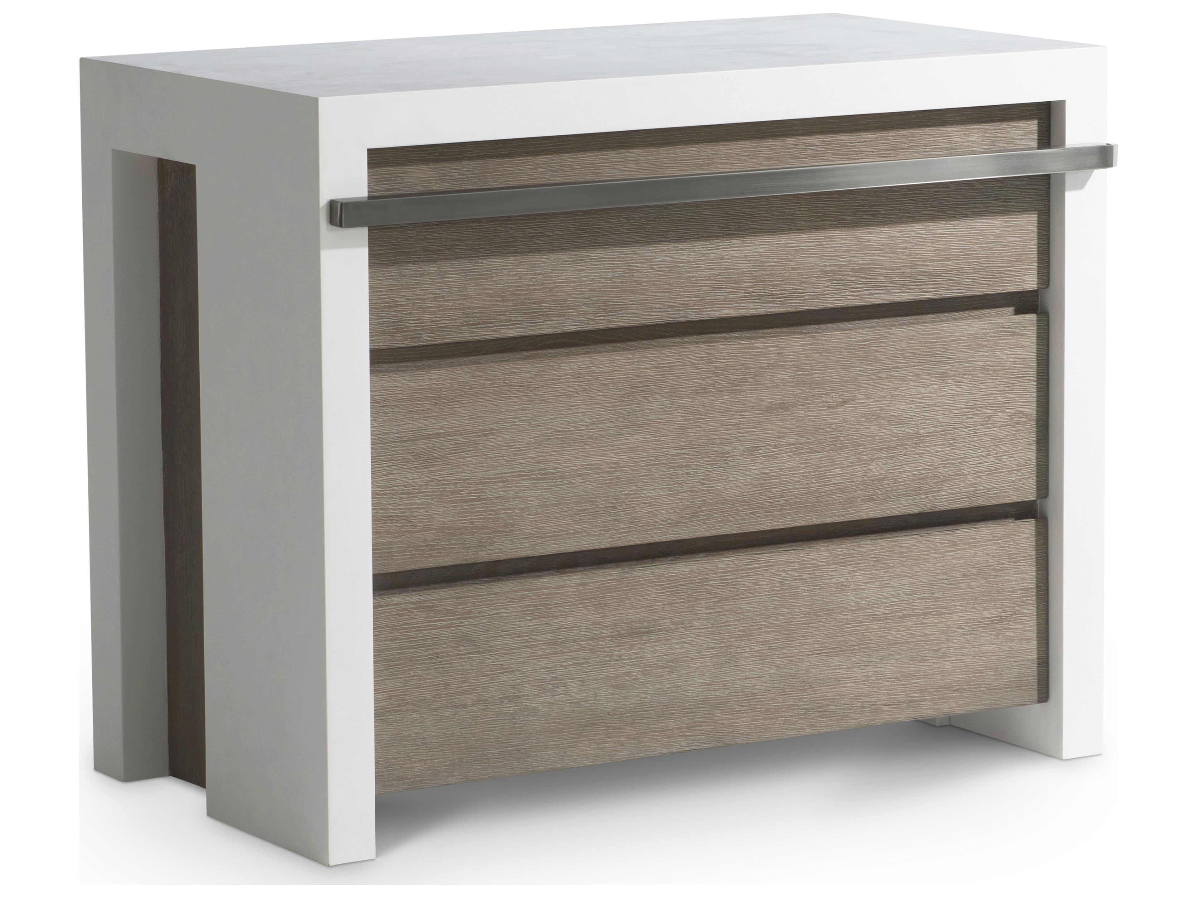 Bernhardt Westfall 3-Drawers Gray Oak Wood Nightstand