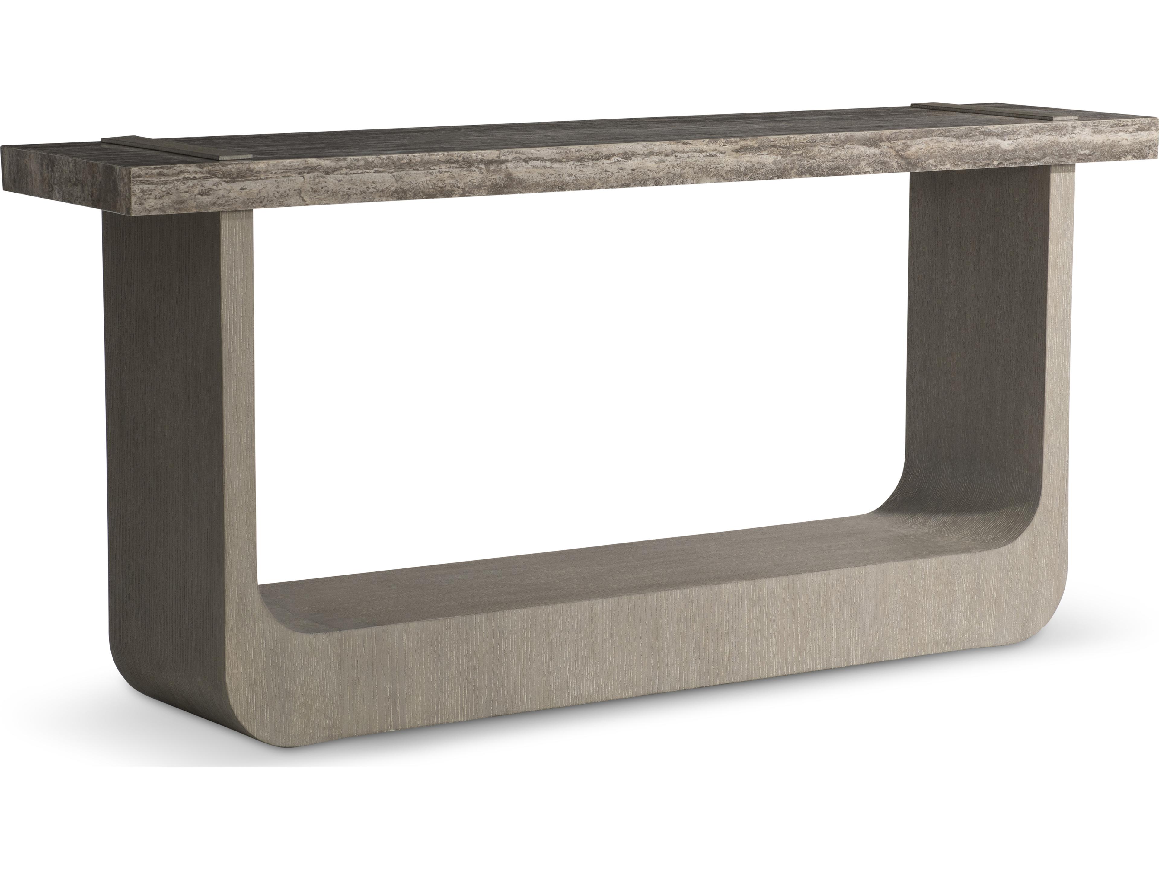 Azzura Rectangular Stone Greige Console Table