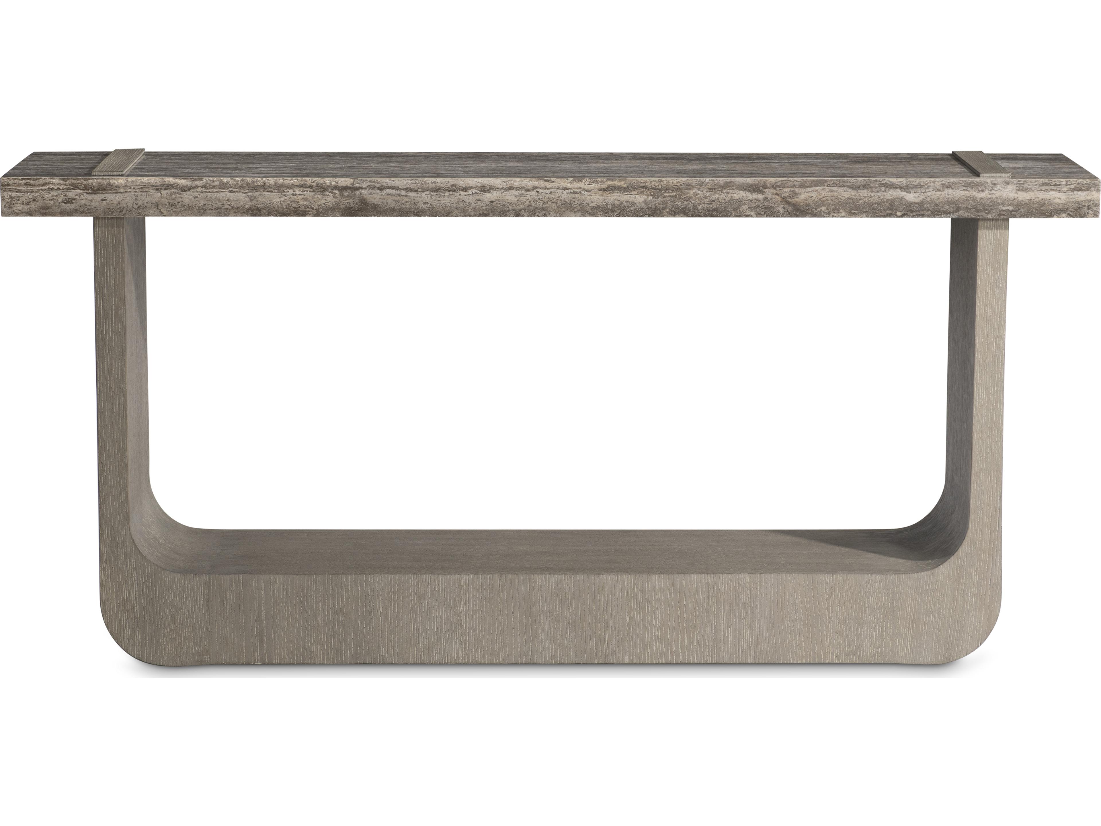 Bernhardt Azzura Rectangular Stone Greige Console Table