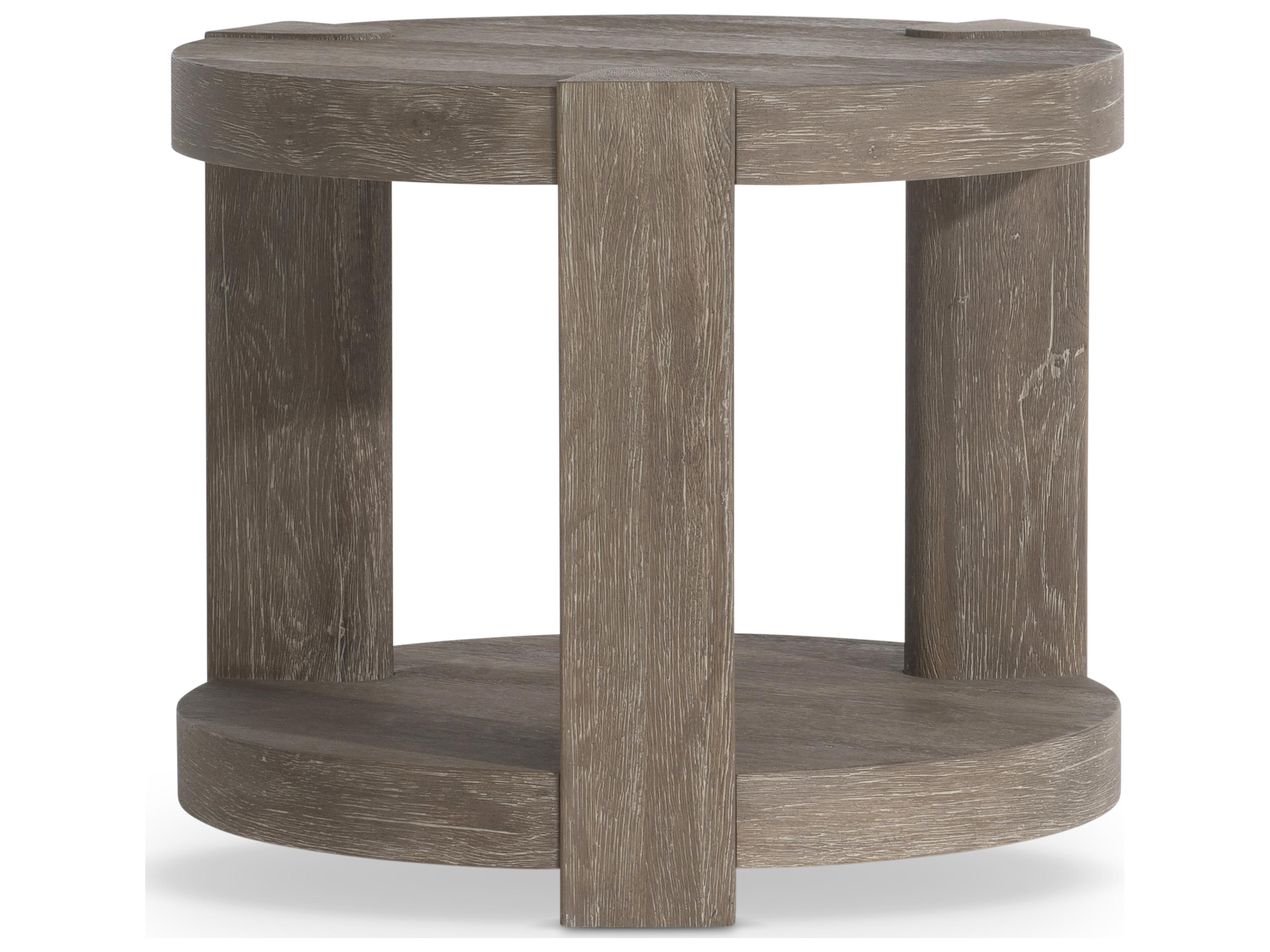 Bernhardt Tribeca Round Wood Aurum End Table