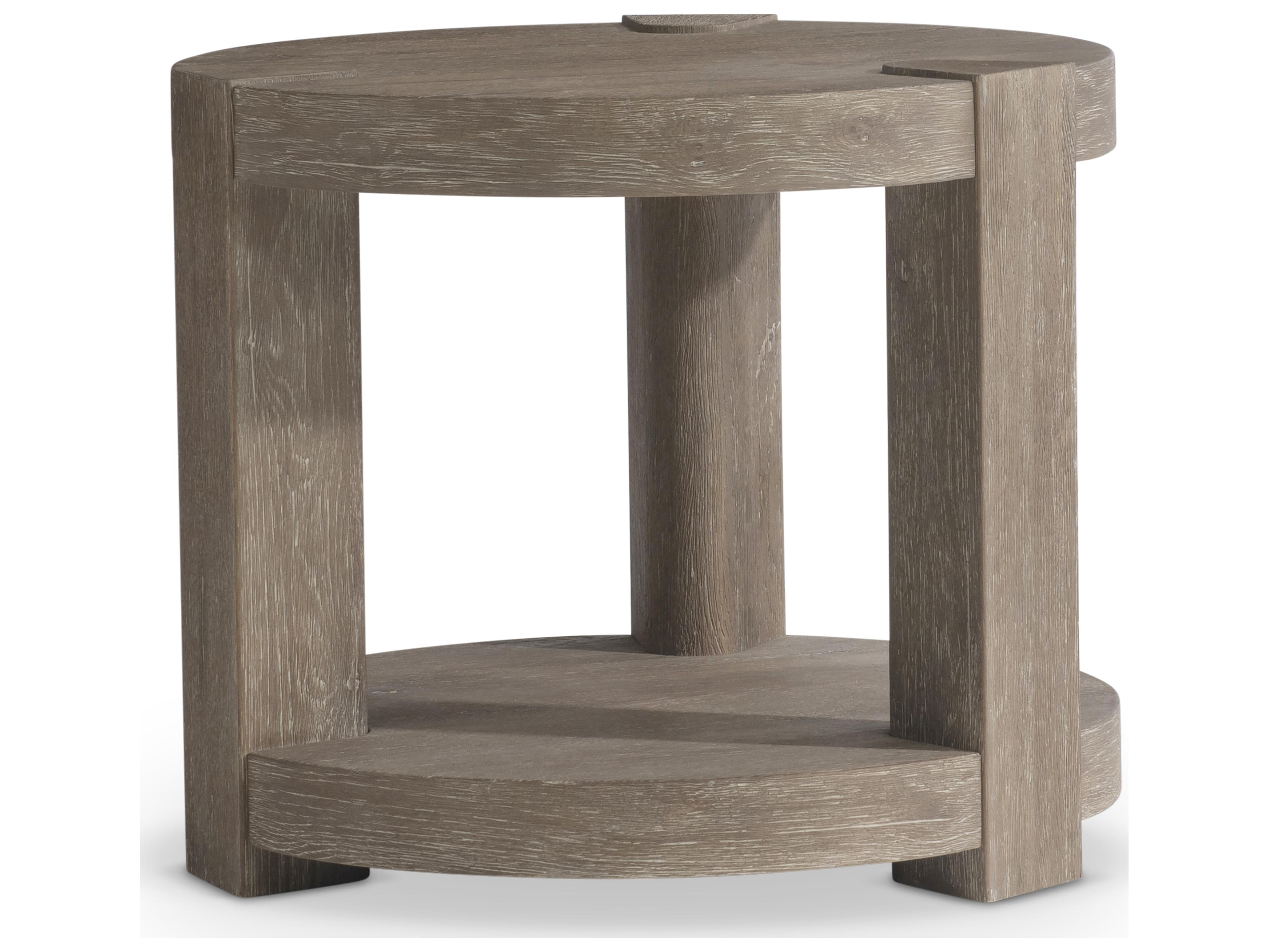 Bernhardt Tribeca Round Wood Aurum End Table