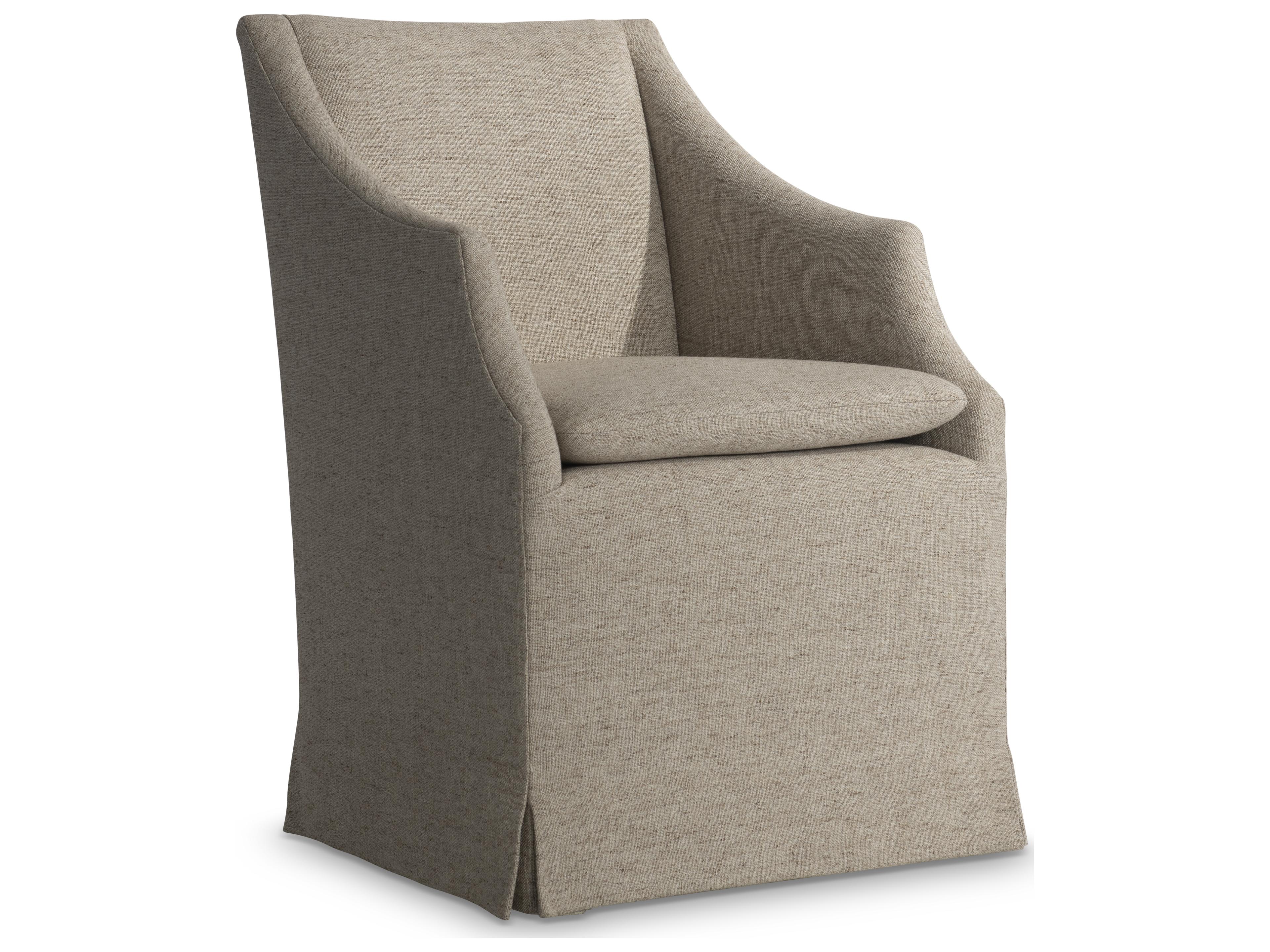 Tribeca Rubberwood Beige Upholstered Arm Dining Chair
