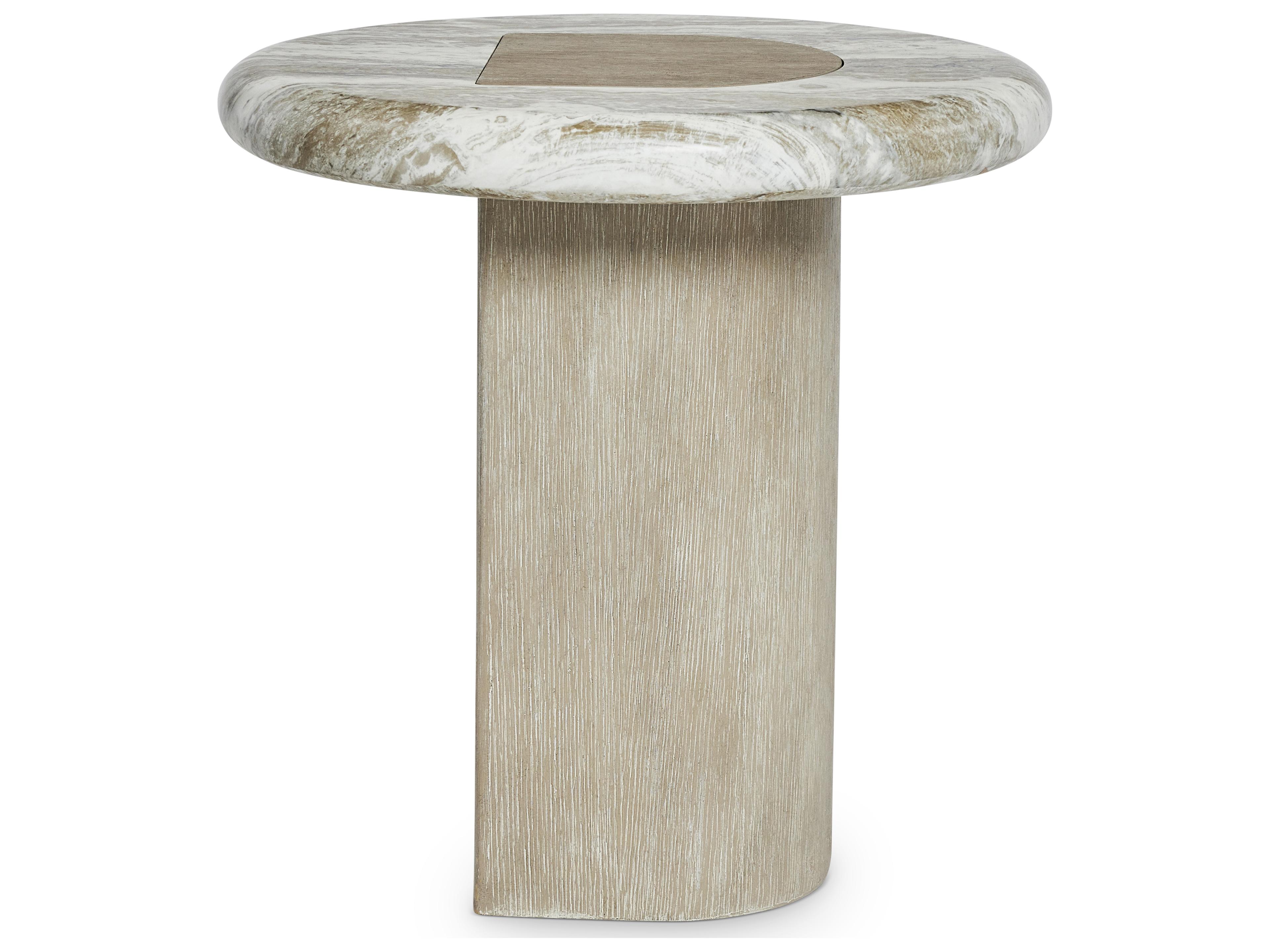 Bernhardt Arcadia Round Wood Clay End Table