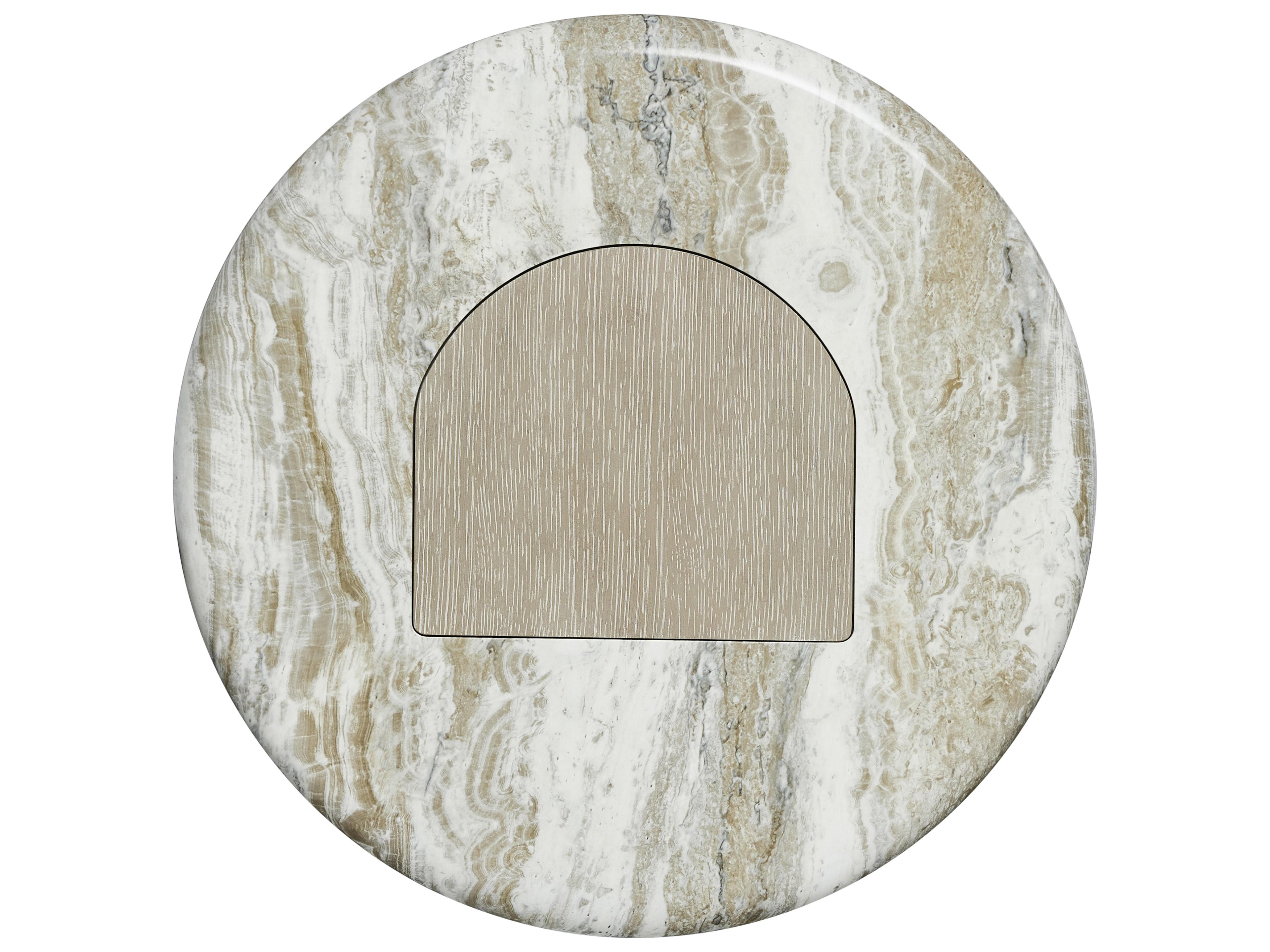 Bernhardt Arcadia Round Wood Clay End Table