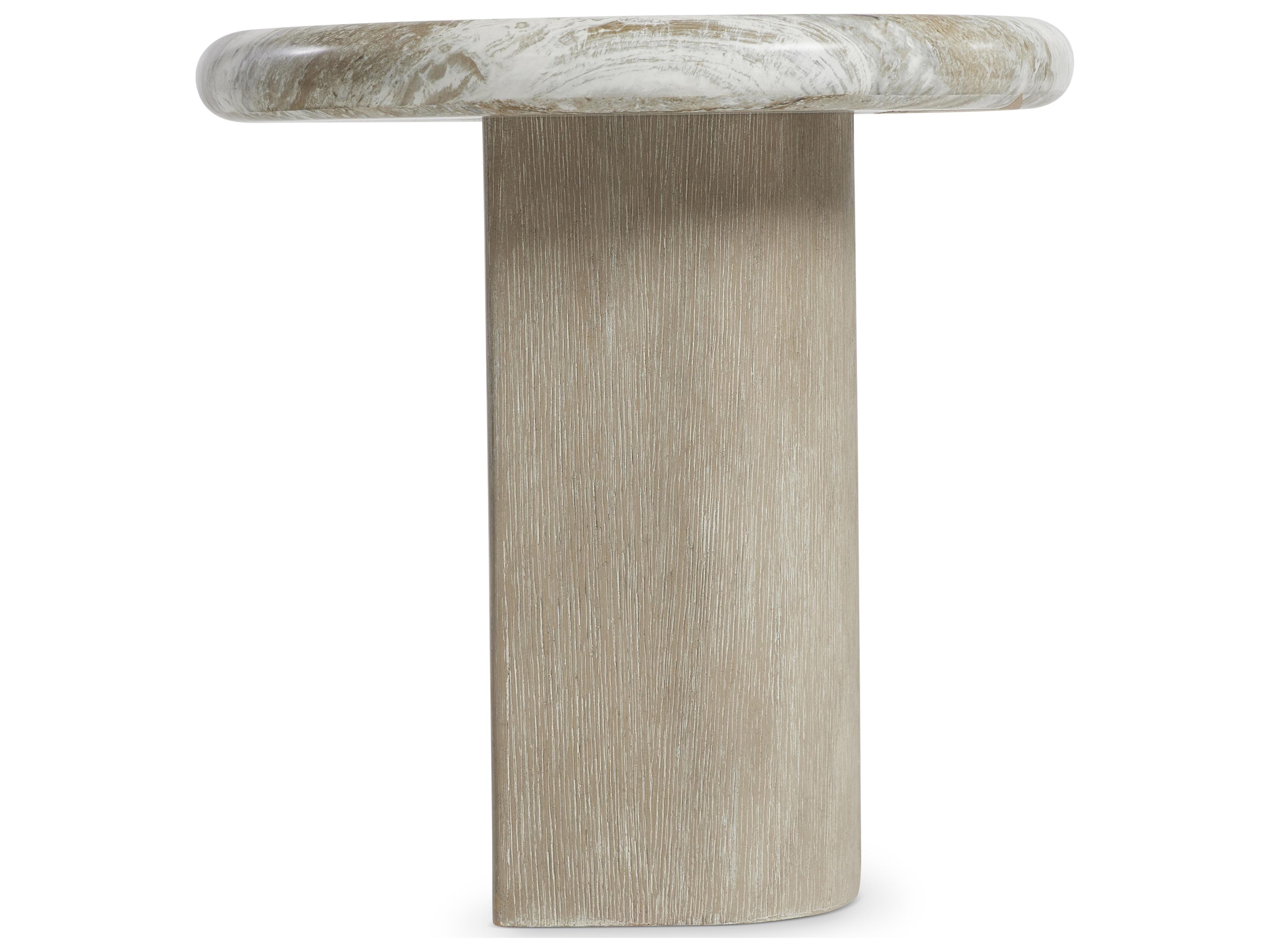 Bernhardt Arcadia Round Wood Clay End Table