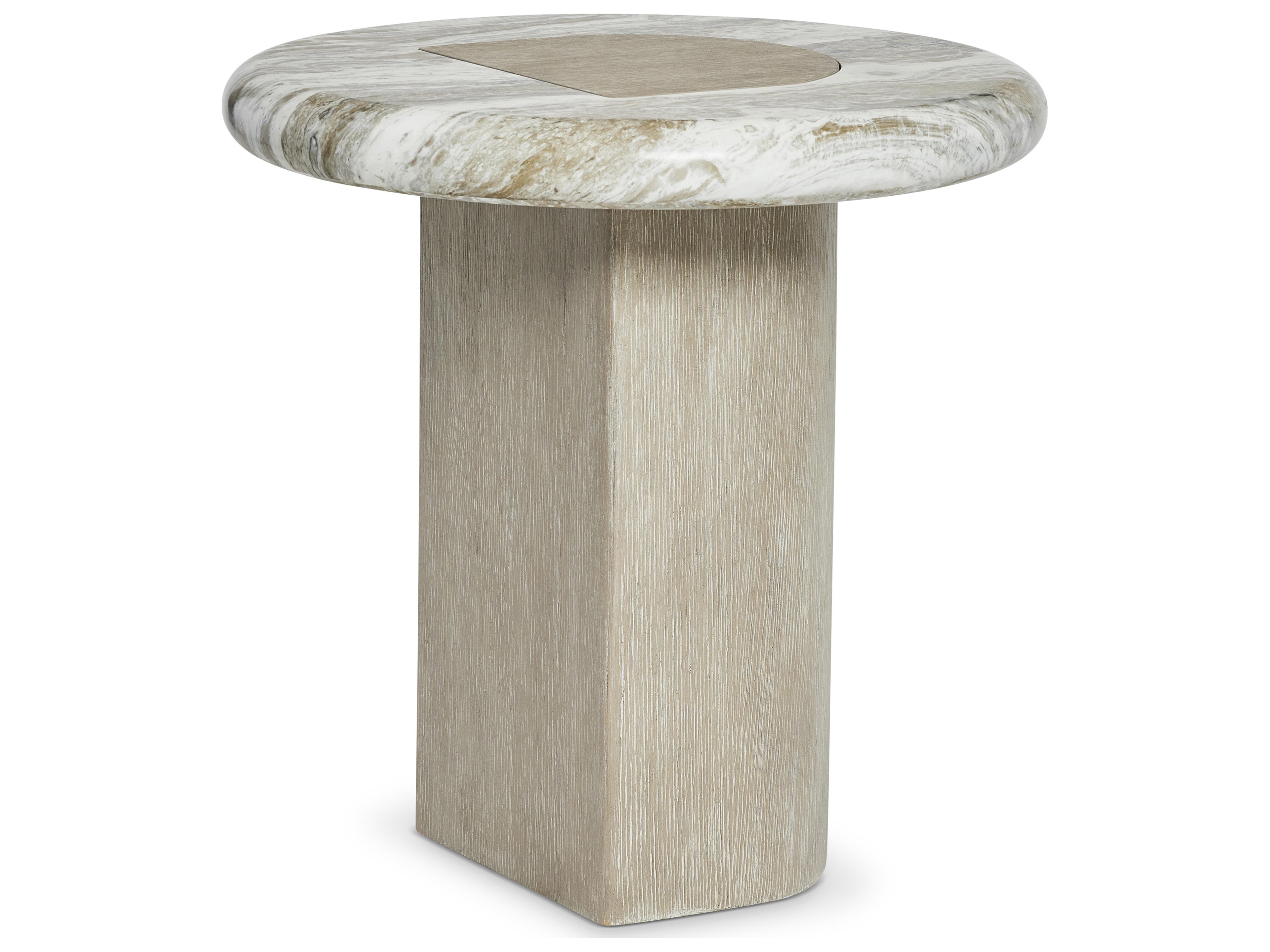 Bernhardt Arcadia Round Wood Clay End Table