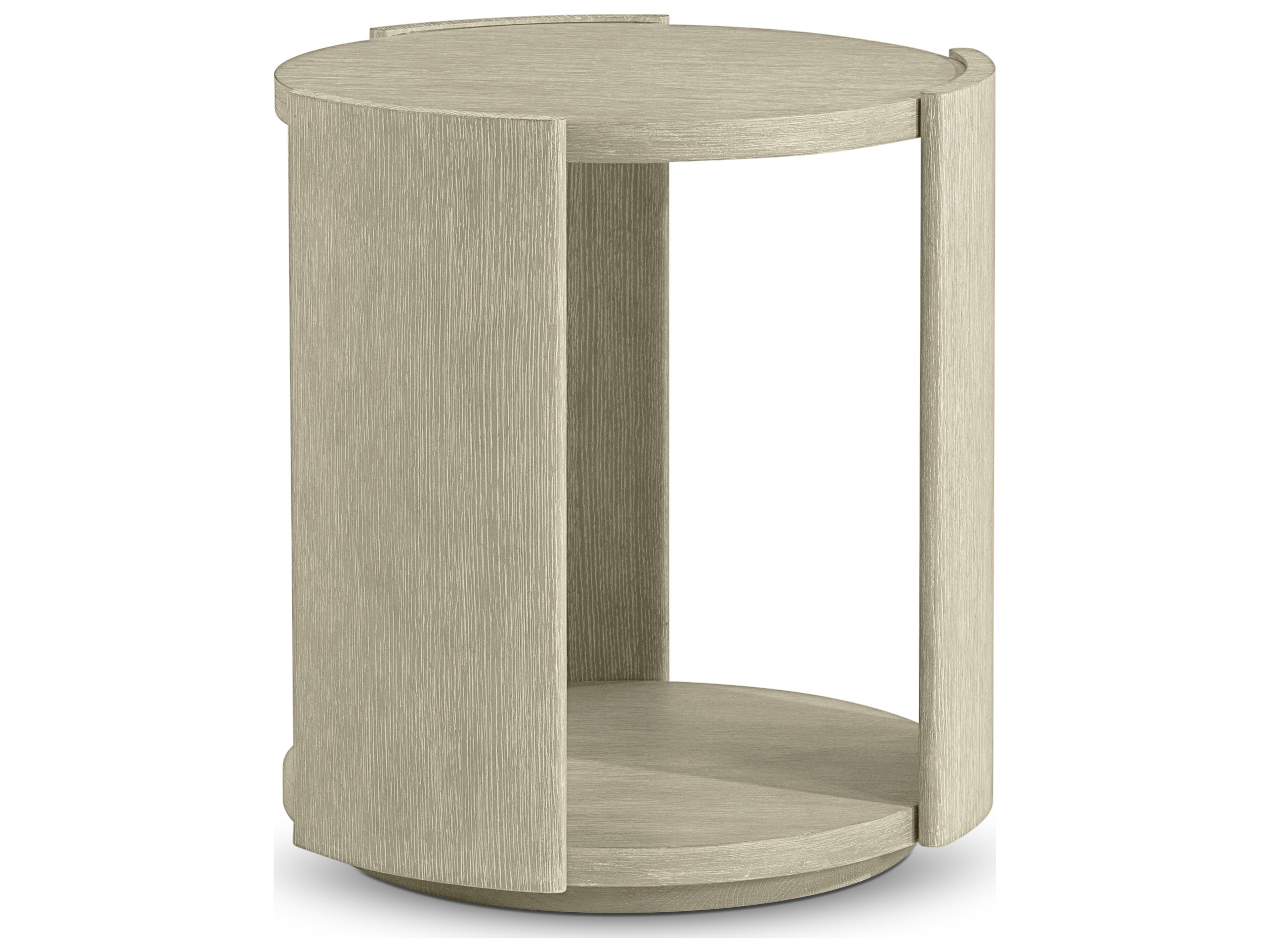 Bernhardt Arcadia Round Wood Clay End Table