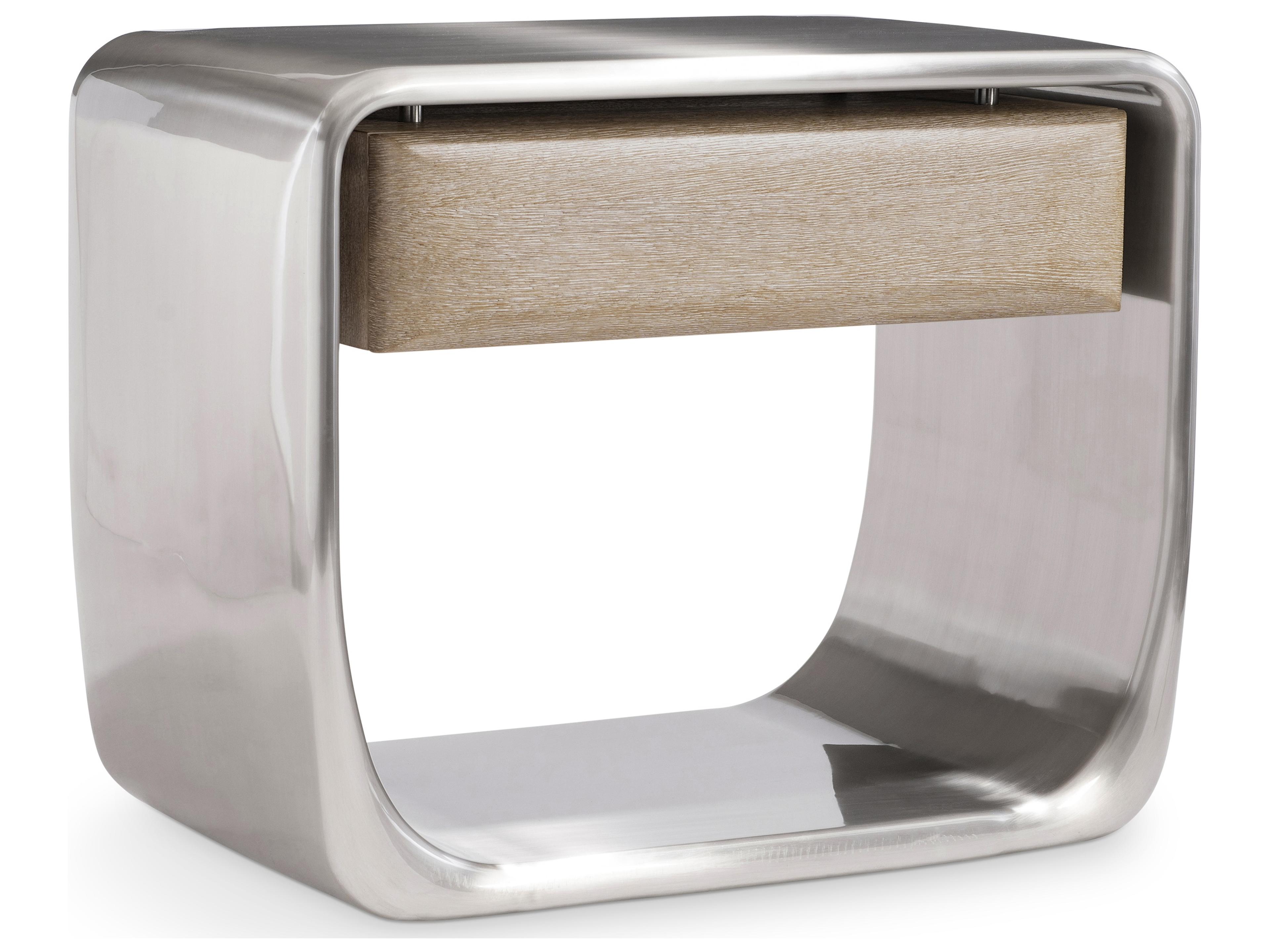 Lomond 1-Drawer Silver Nightstand