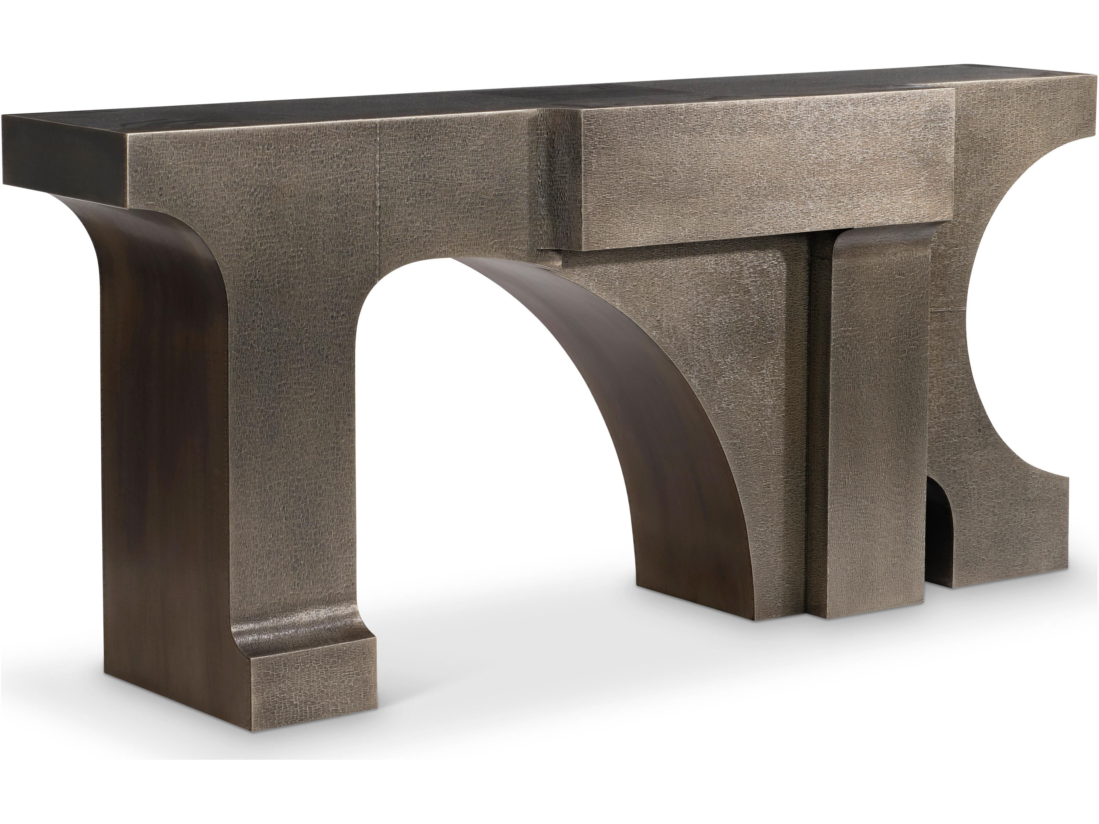 Argos Console Table German Silver with Aged Brass Finish