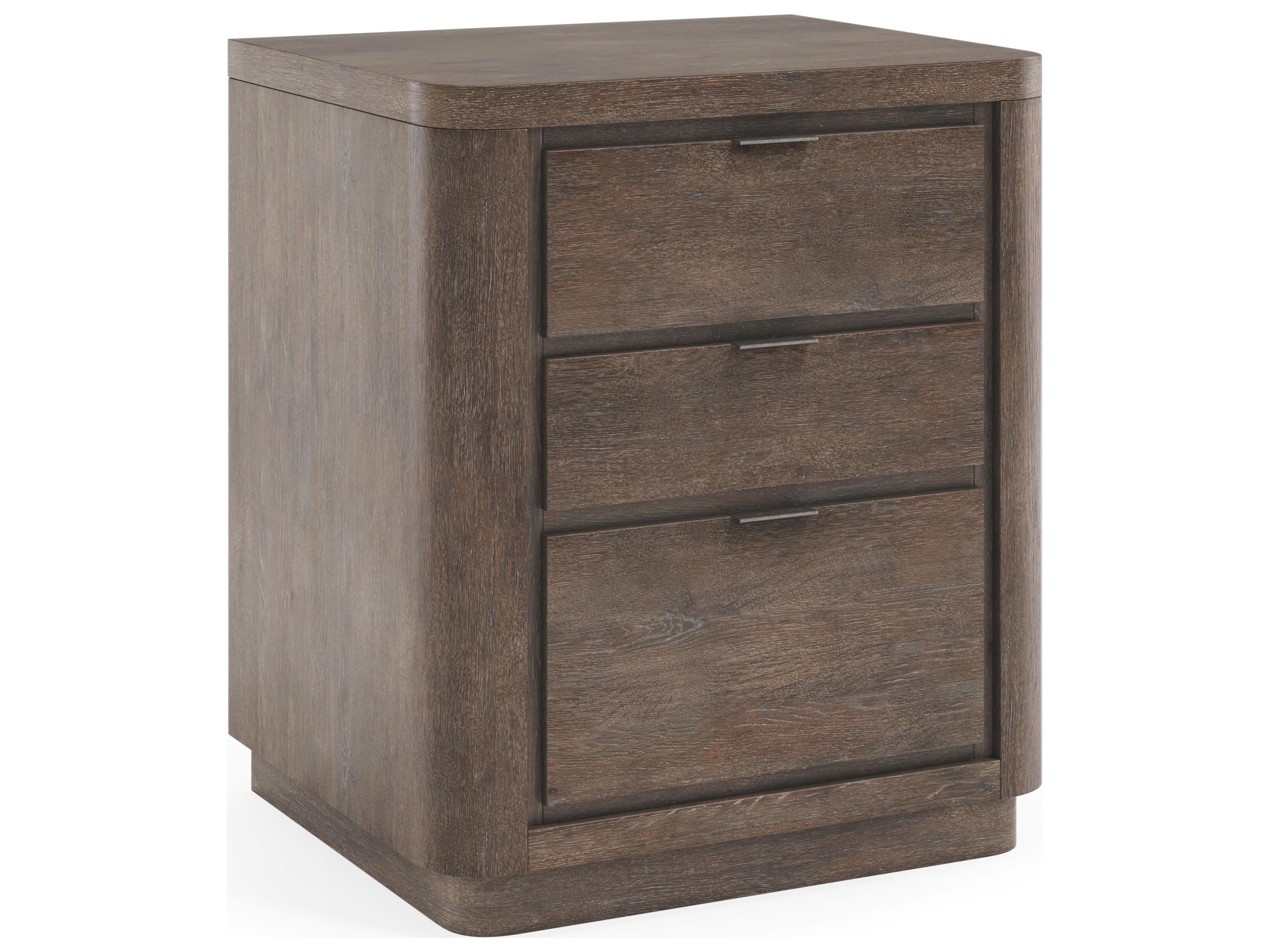 Outline 3-Drawers Brown Nightstand