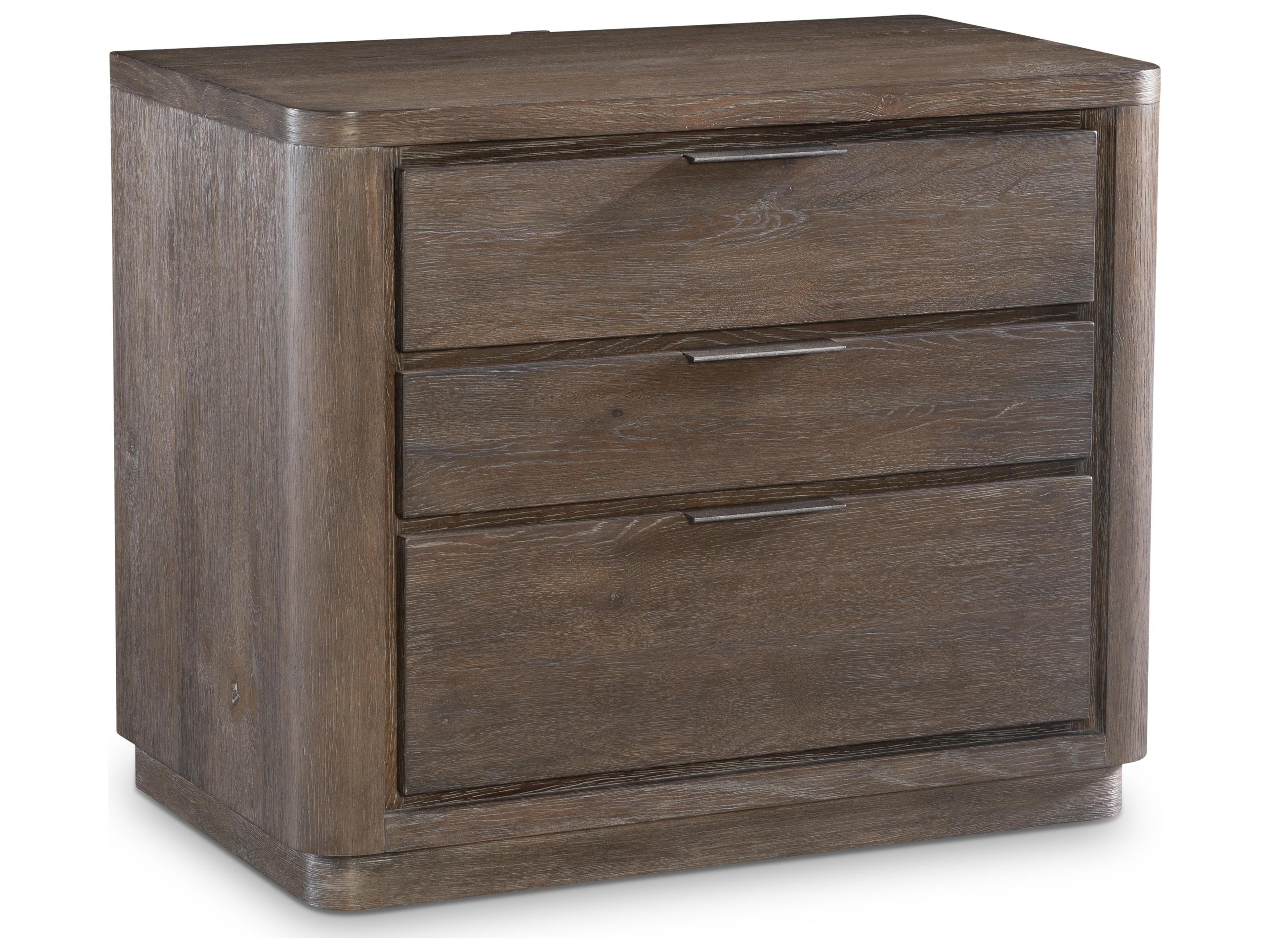 Outline 3-Drawers Brown Nightstand