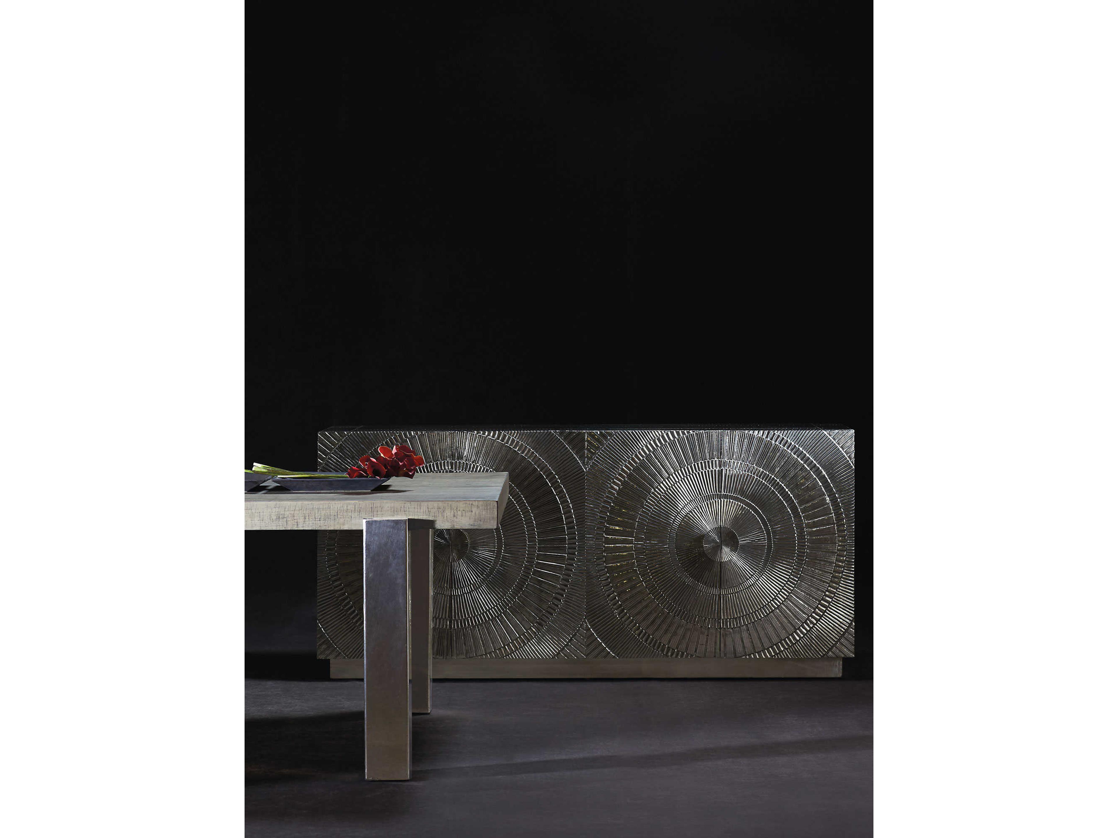 Bernhardt Interiors Casegoods Barcelona 72" Teak Wood German Silver Credenza