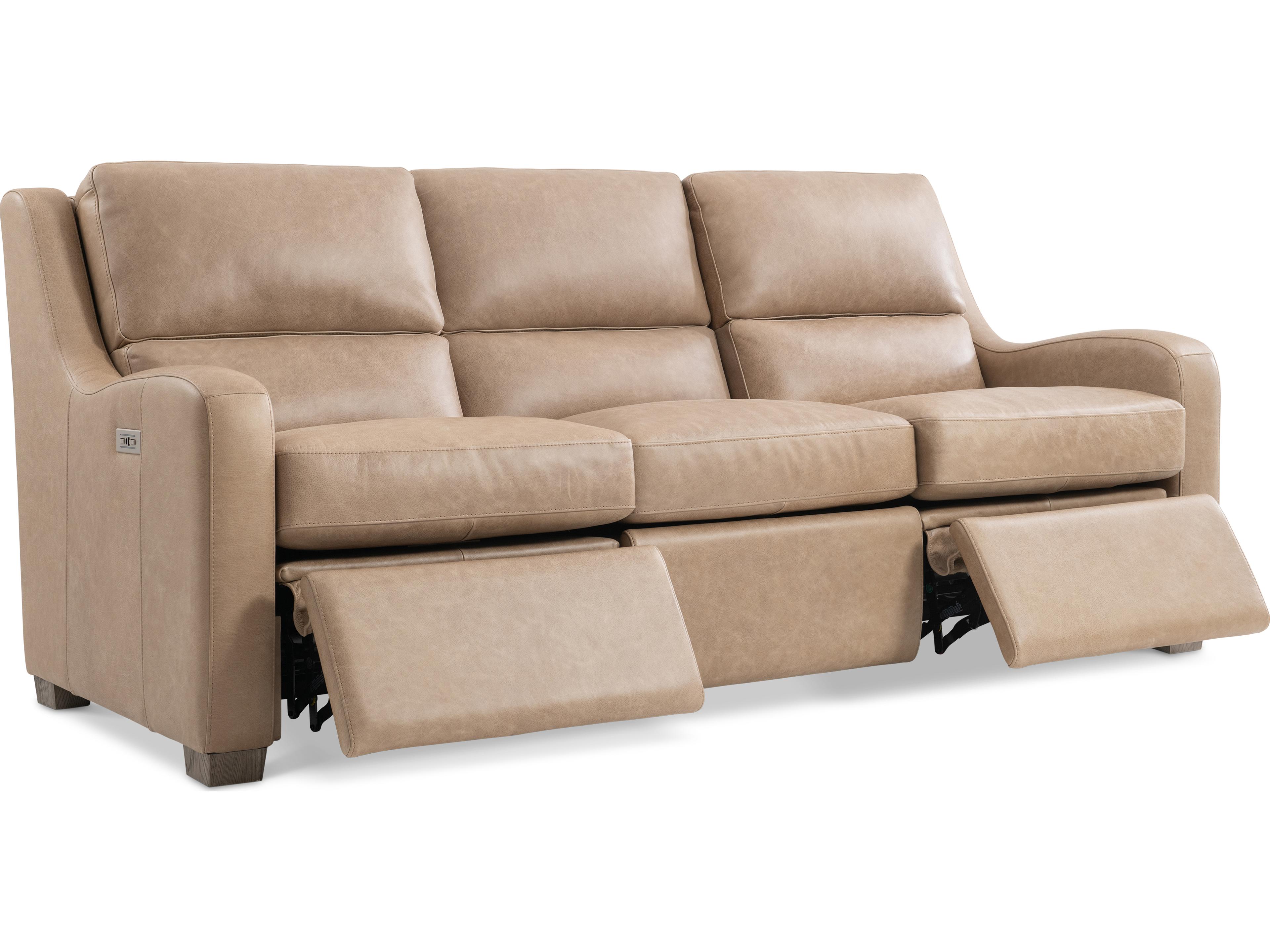 Bernhardt Ventura Tan Leather Sofa