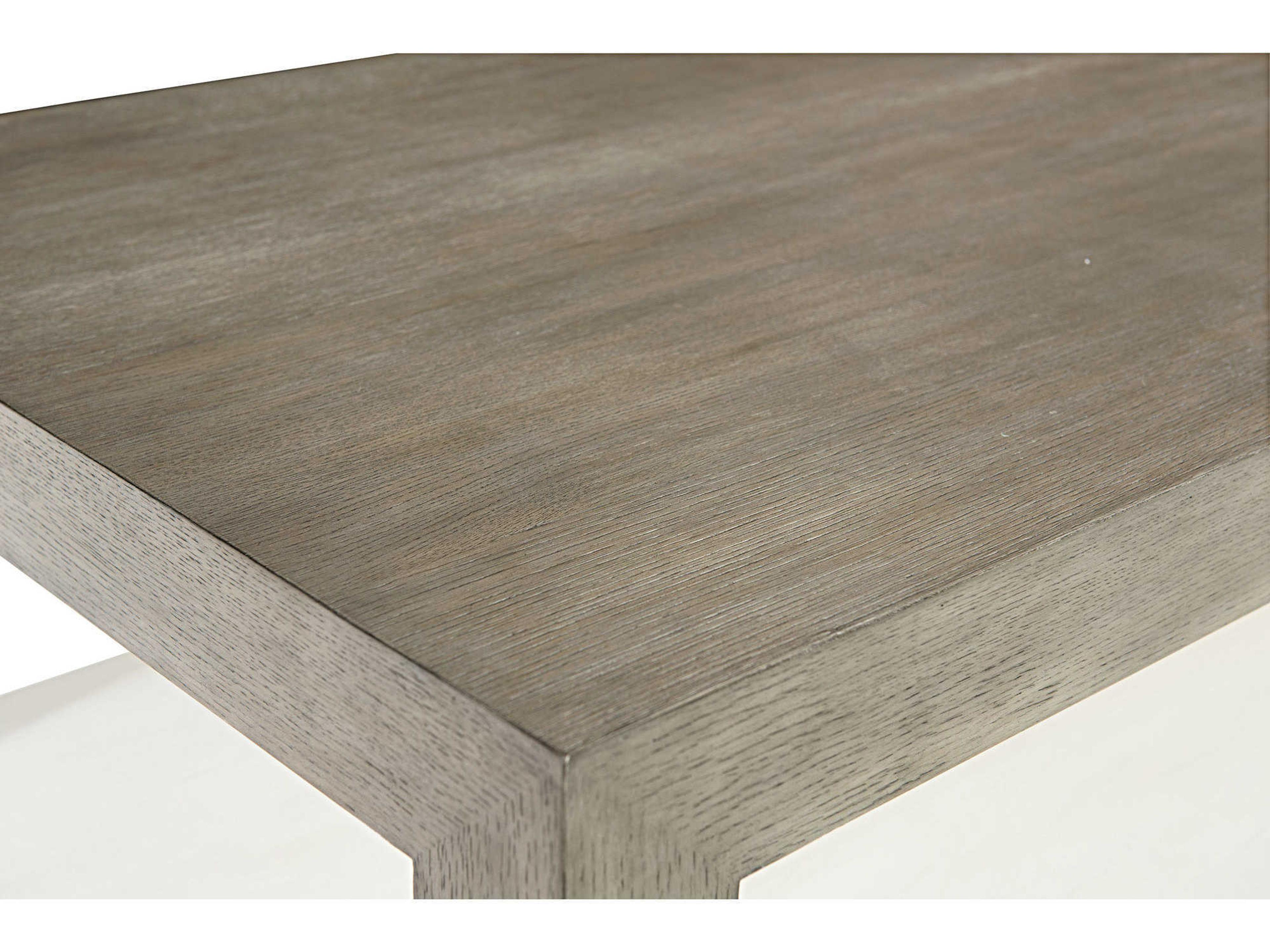 Bernhardt Interiors Oldham Rectangular Wood Rustic Gray White Plaster Cocktail Table