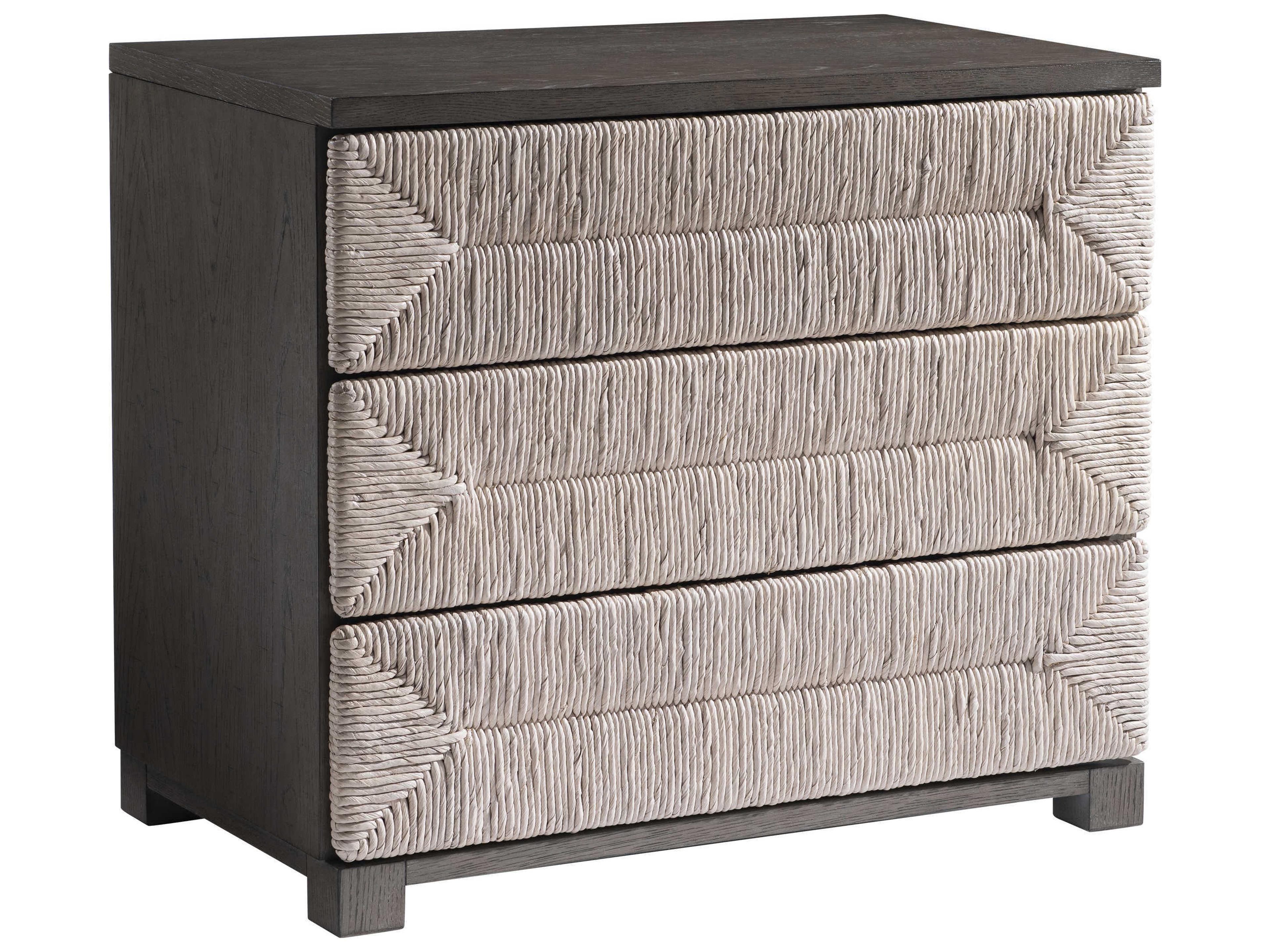 Bernhardt Palma 3-Drawers Gray Oak Wood Nightstand