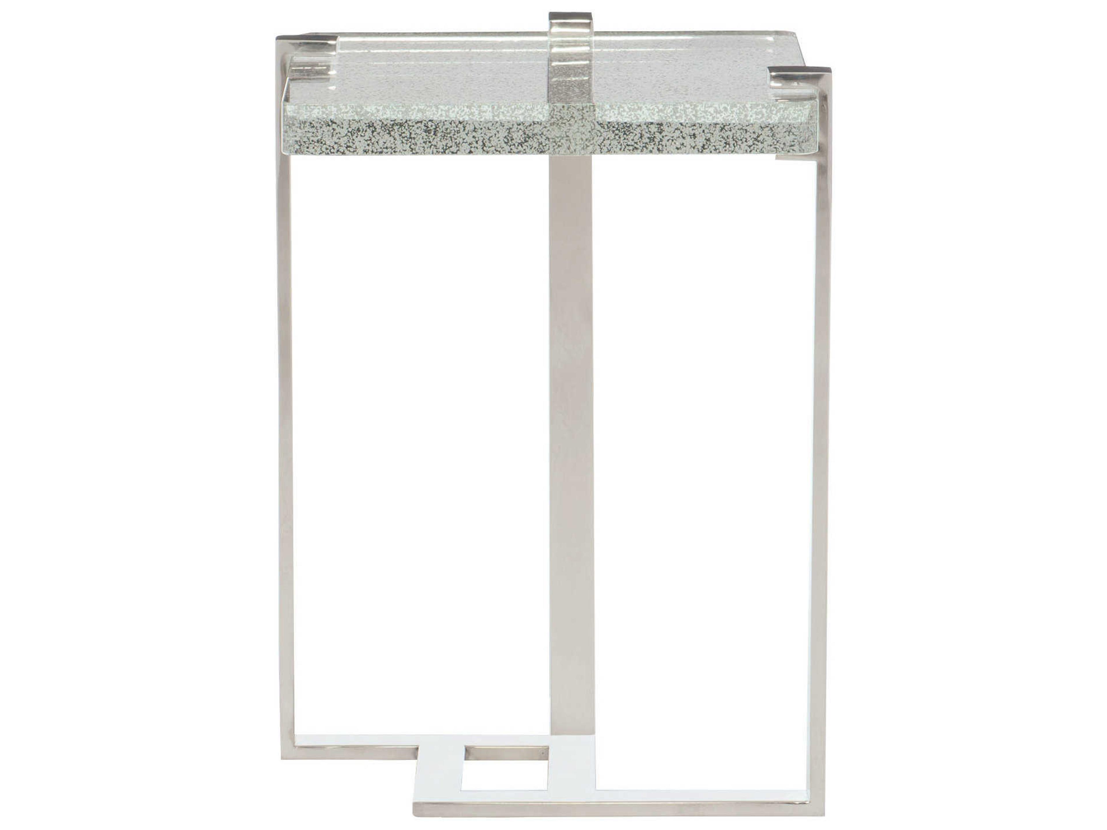 Interiors Casegoods Mott Rectangular Glass Silver Clear End Table