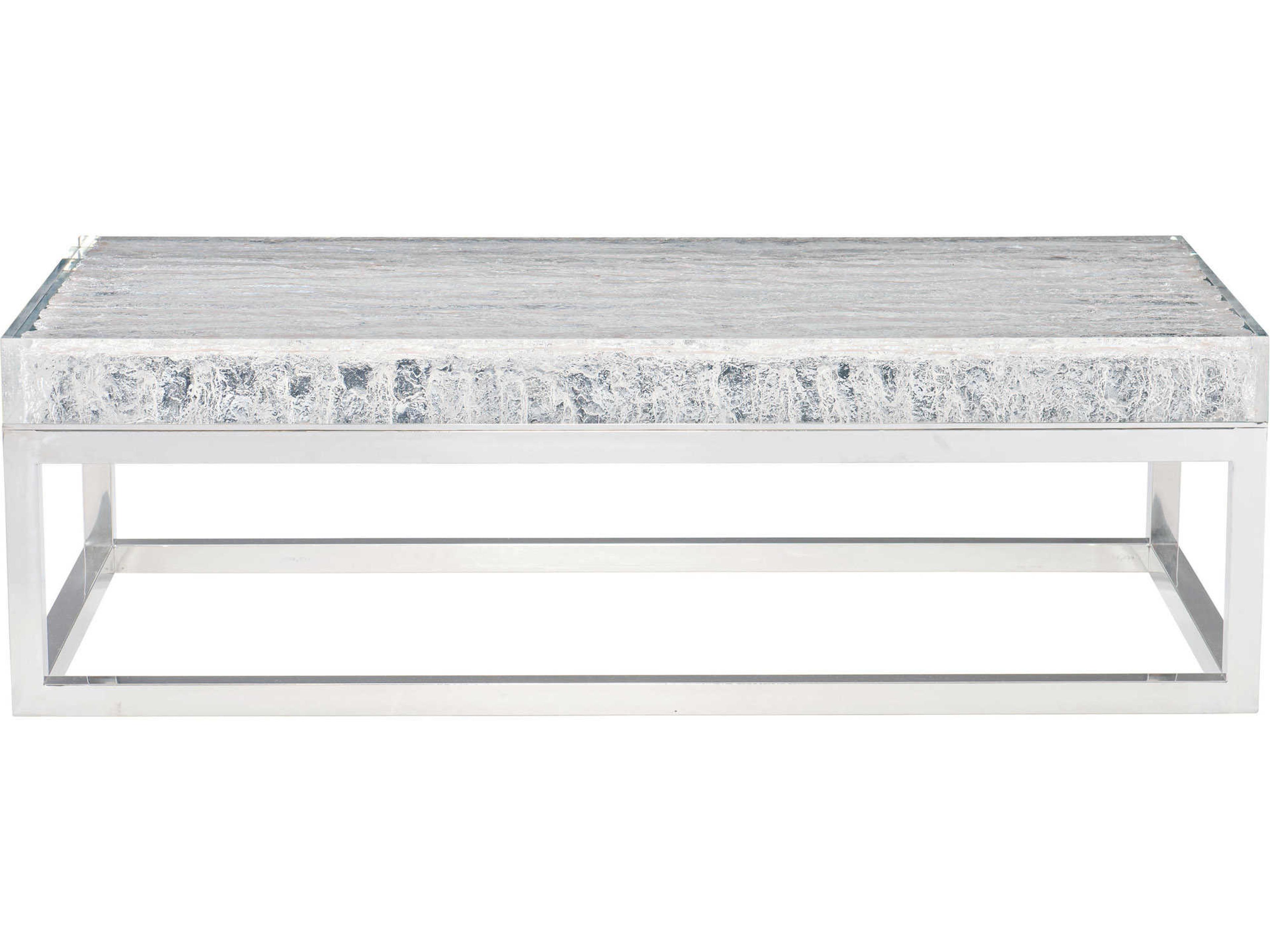 Interiors Arctic Cocktail Table with Solid Acrylic Top and Stainless Steel Base