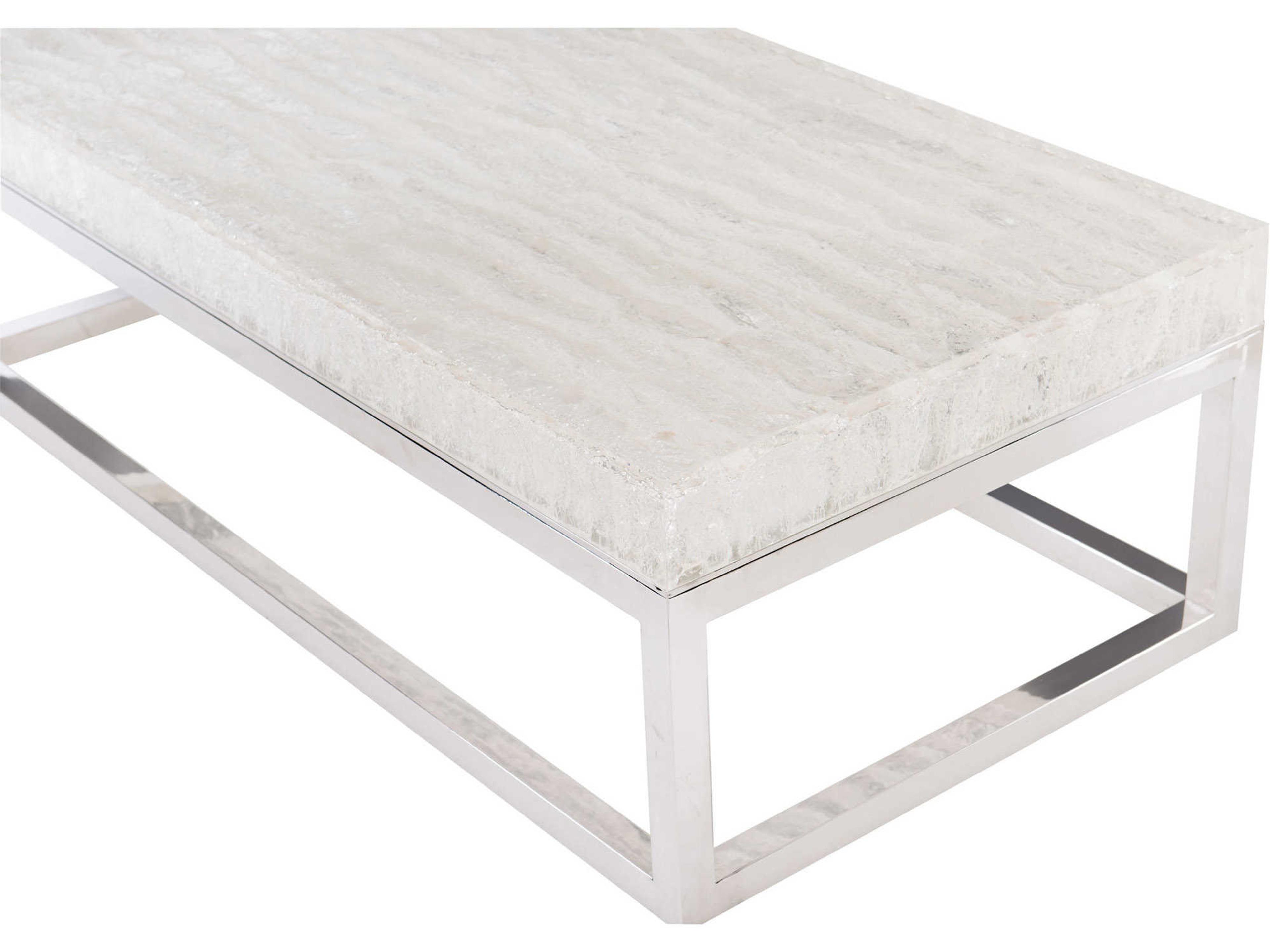 Bernhardt Interiors Arctic Rectangular Plastic Clear Polished Stainless Steel Cocktail Table