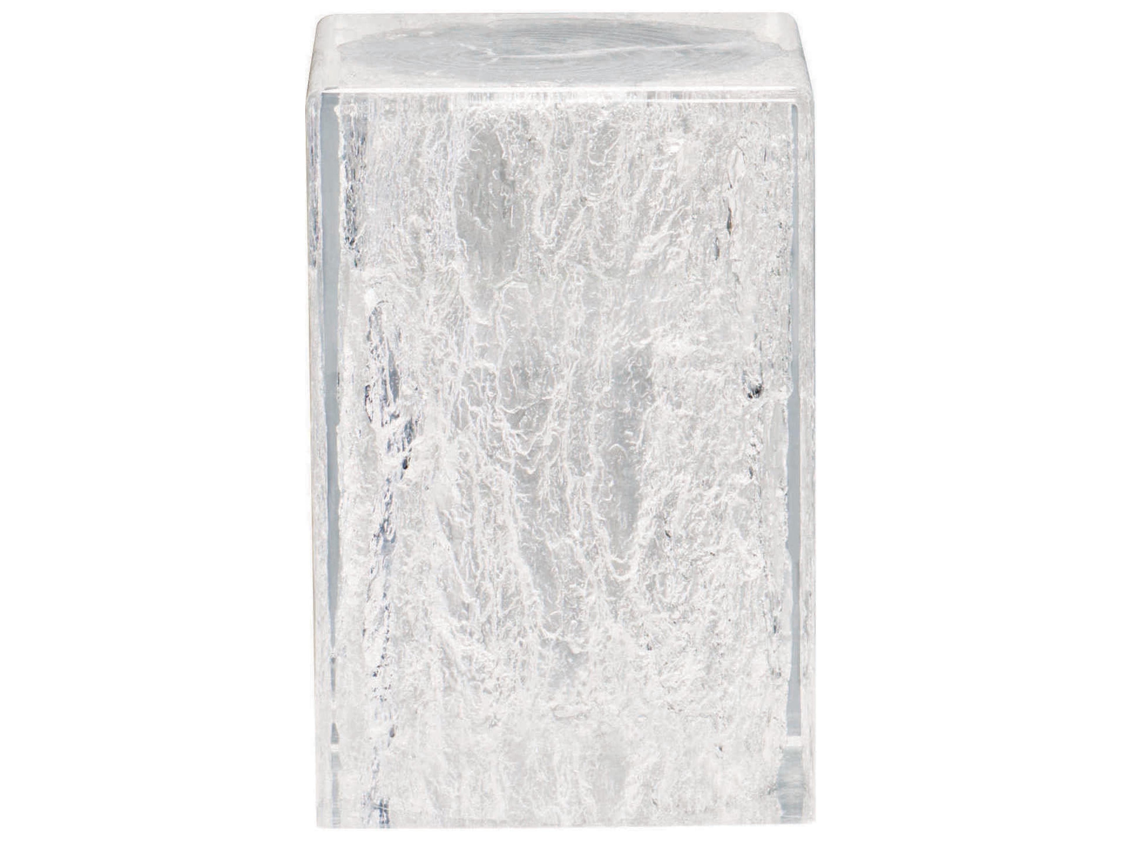Arctic Accent Table Solid Acrylic Cast Wood Grain