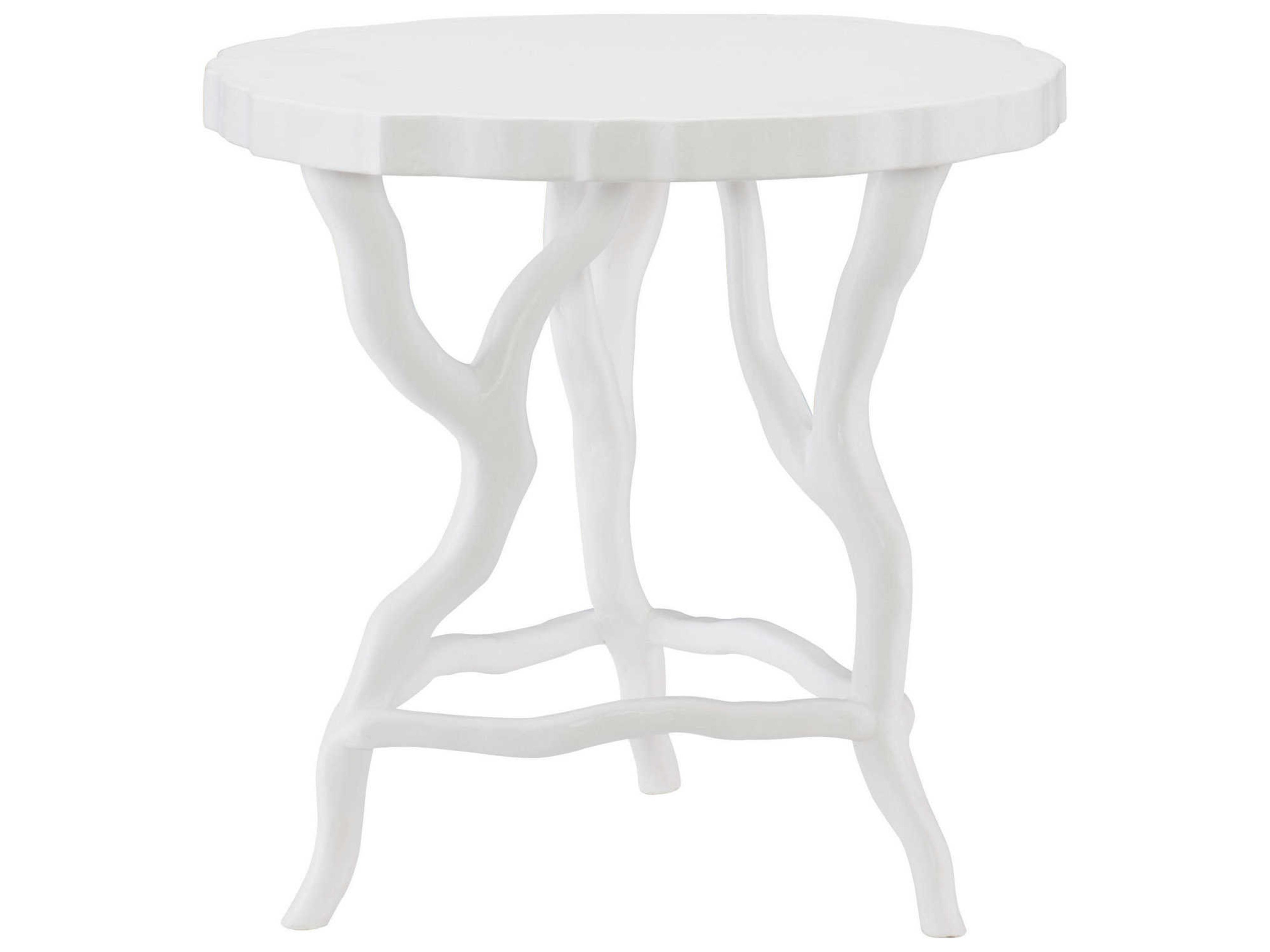 Bernhardt Interiors Casegoods Arbor Round Chalky White Chairside Table