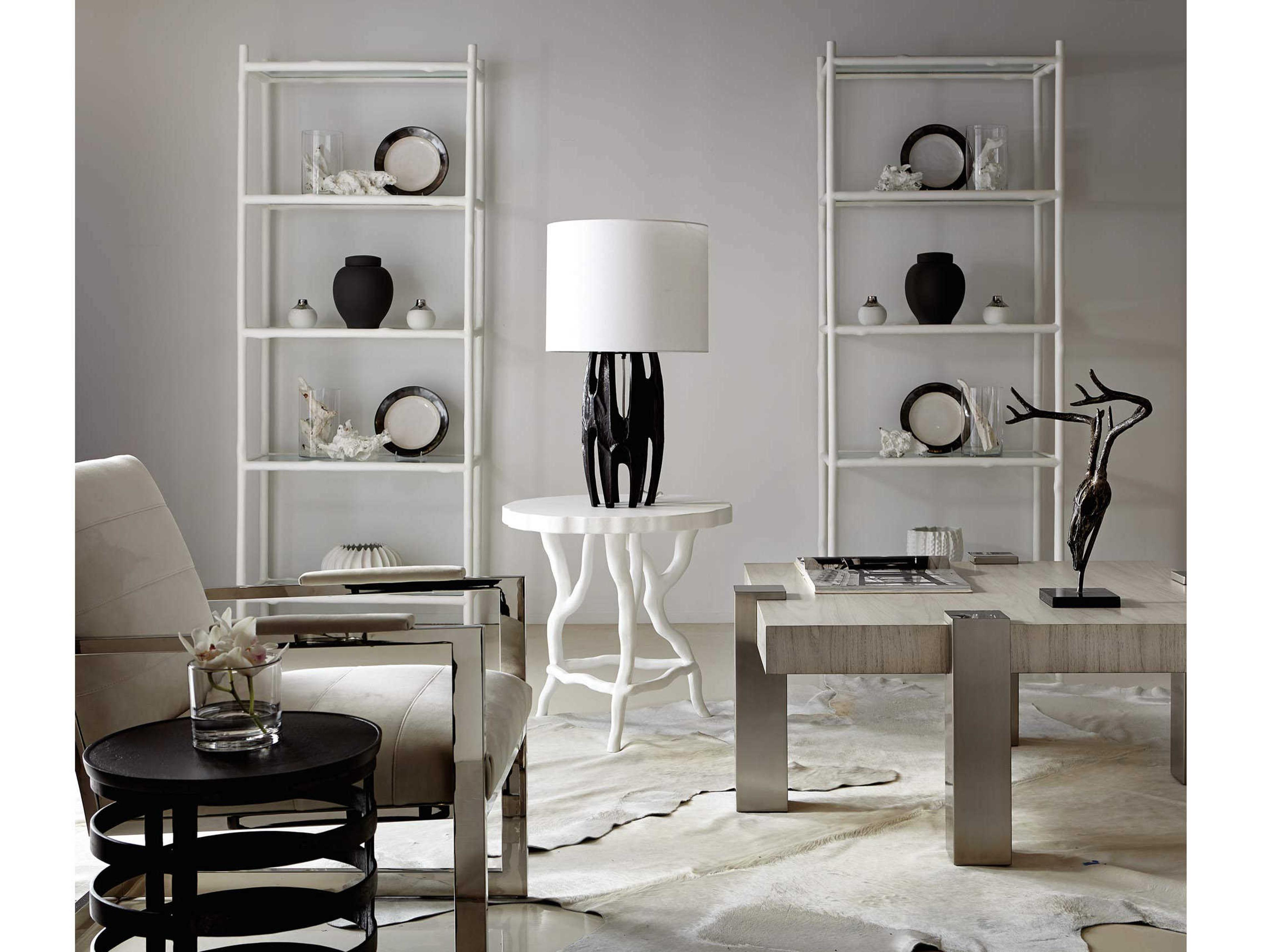 Bernhardt Interiors Casegoods Arbor Round Chalky White Chairside Table