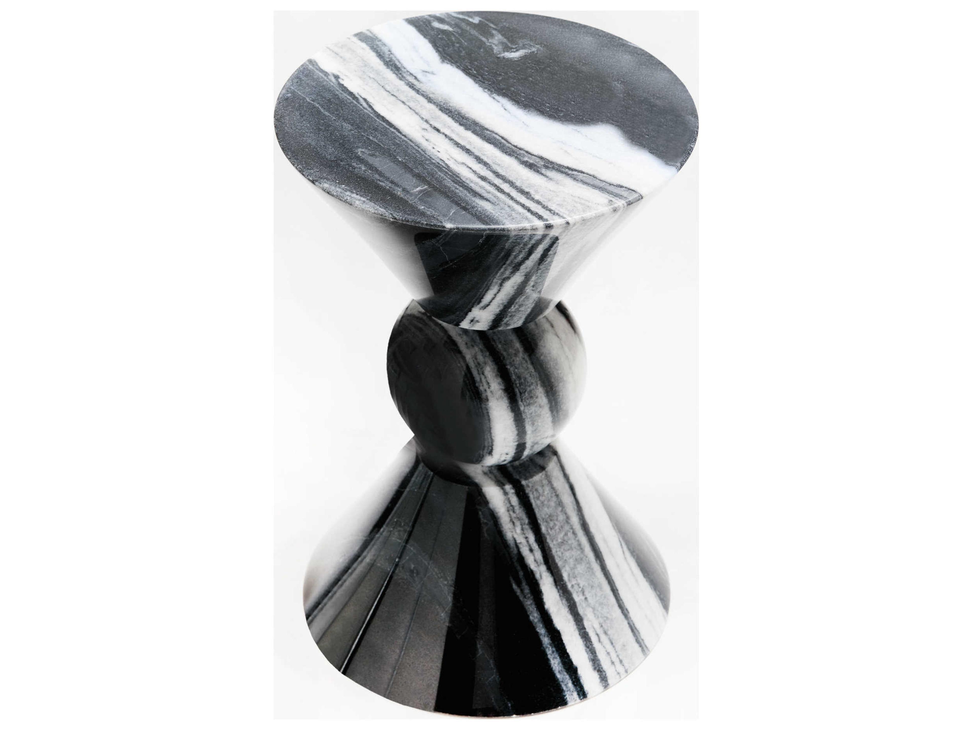 Bernhardt Interiors Casegoods Jax Round Marble Black White Drink Table