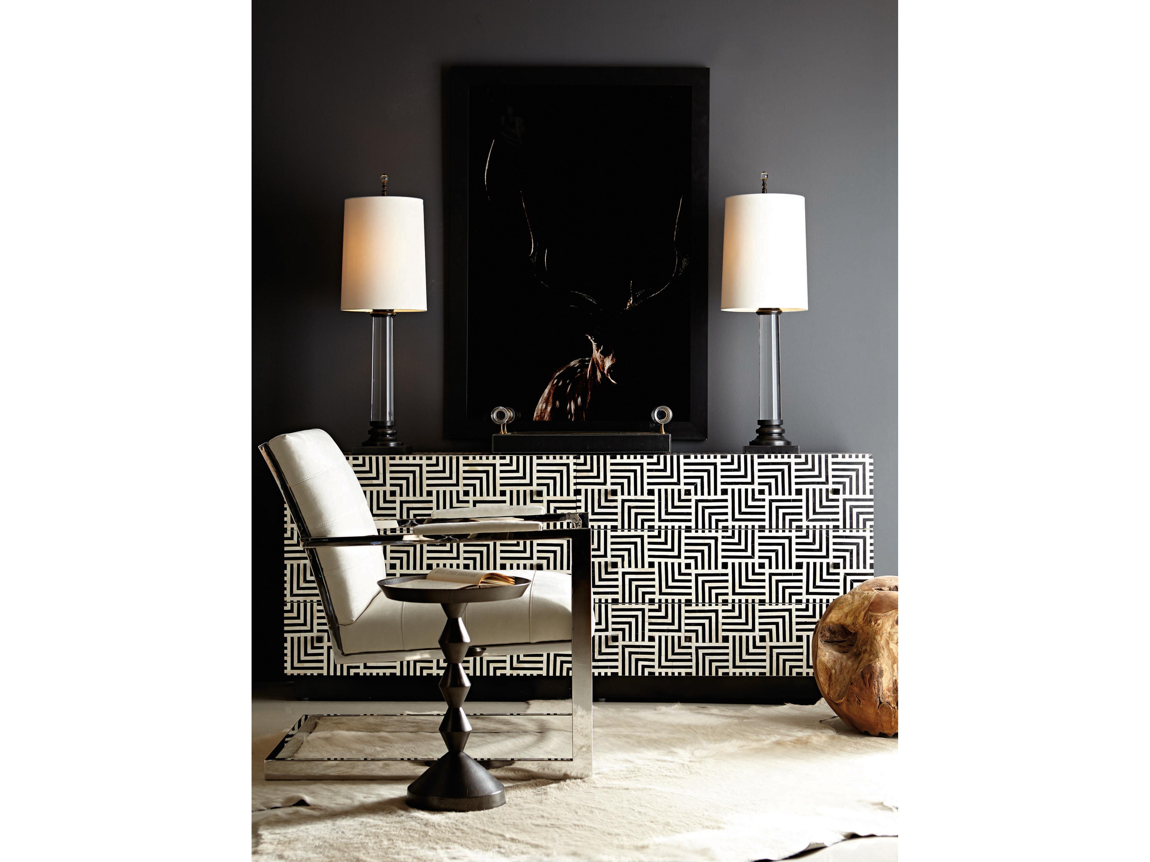 Bernhardt Interiors Casegoods Mirabelle Round Metal Black Nickel Chairside Table