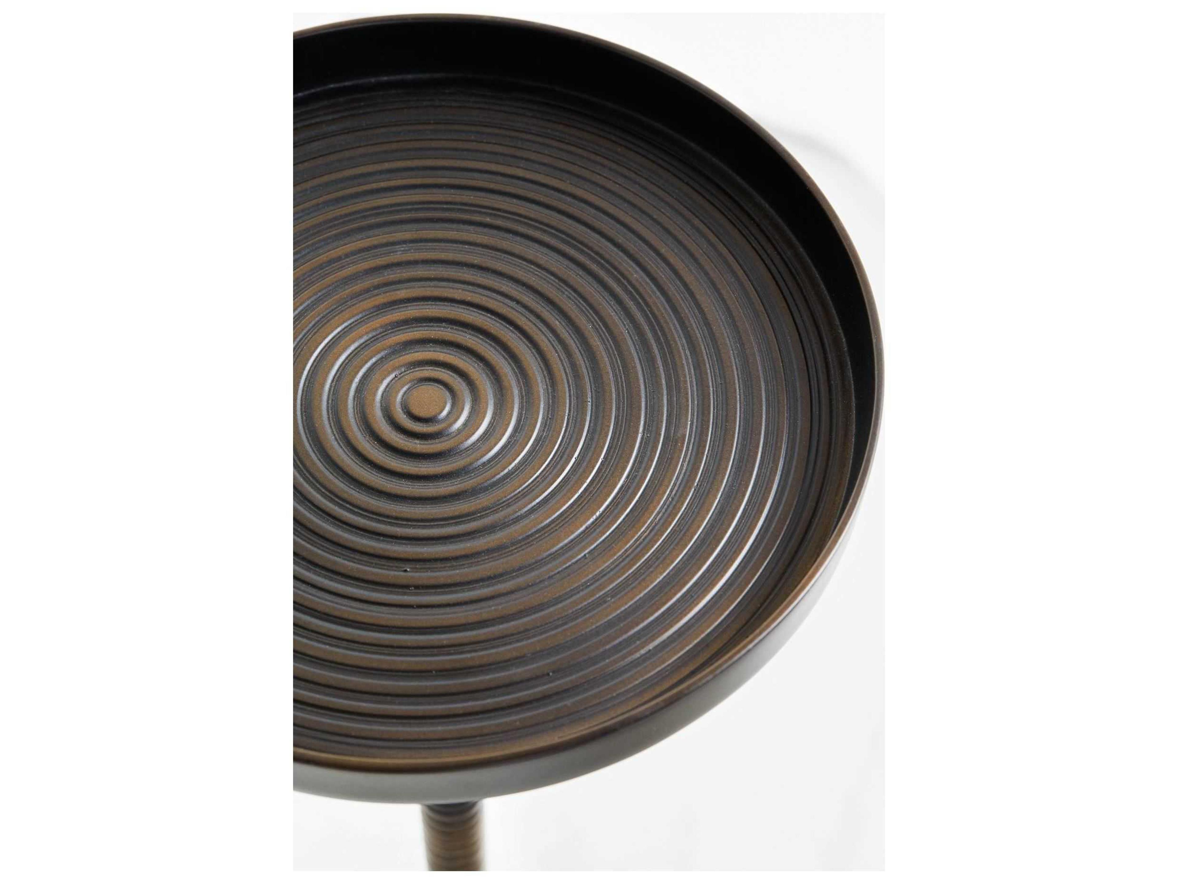 Bernhardt Cordoba Round Metal Bronze Chairside Table