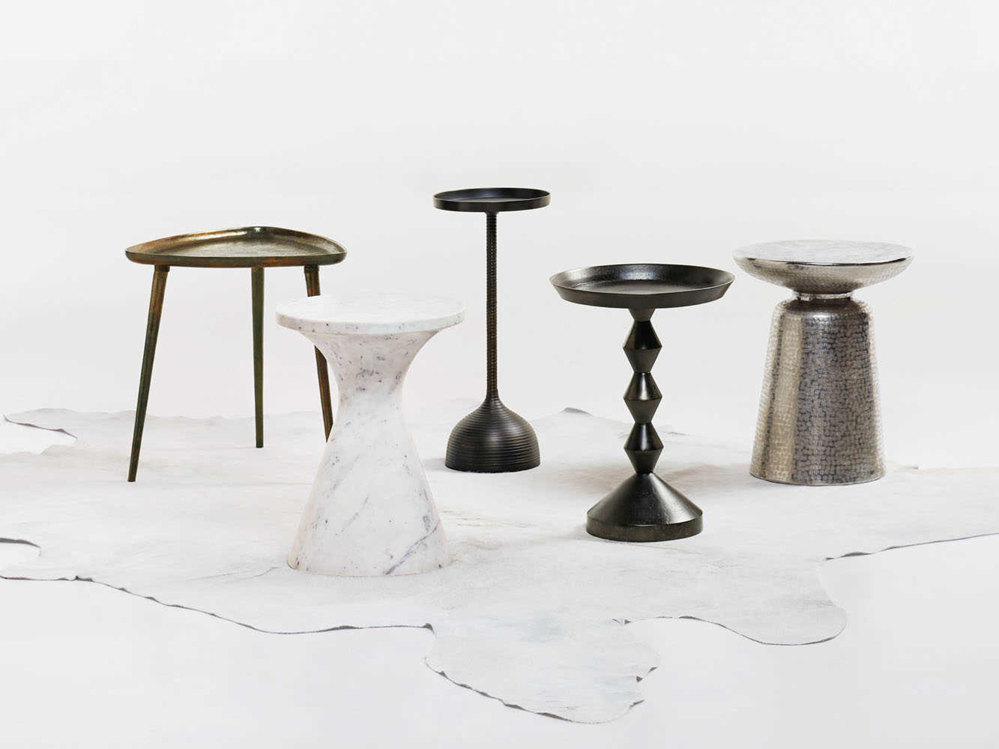 Bernhardt Cordoba Round Metal Bronze Chairside Table