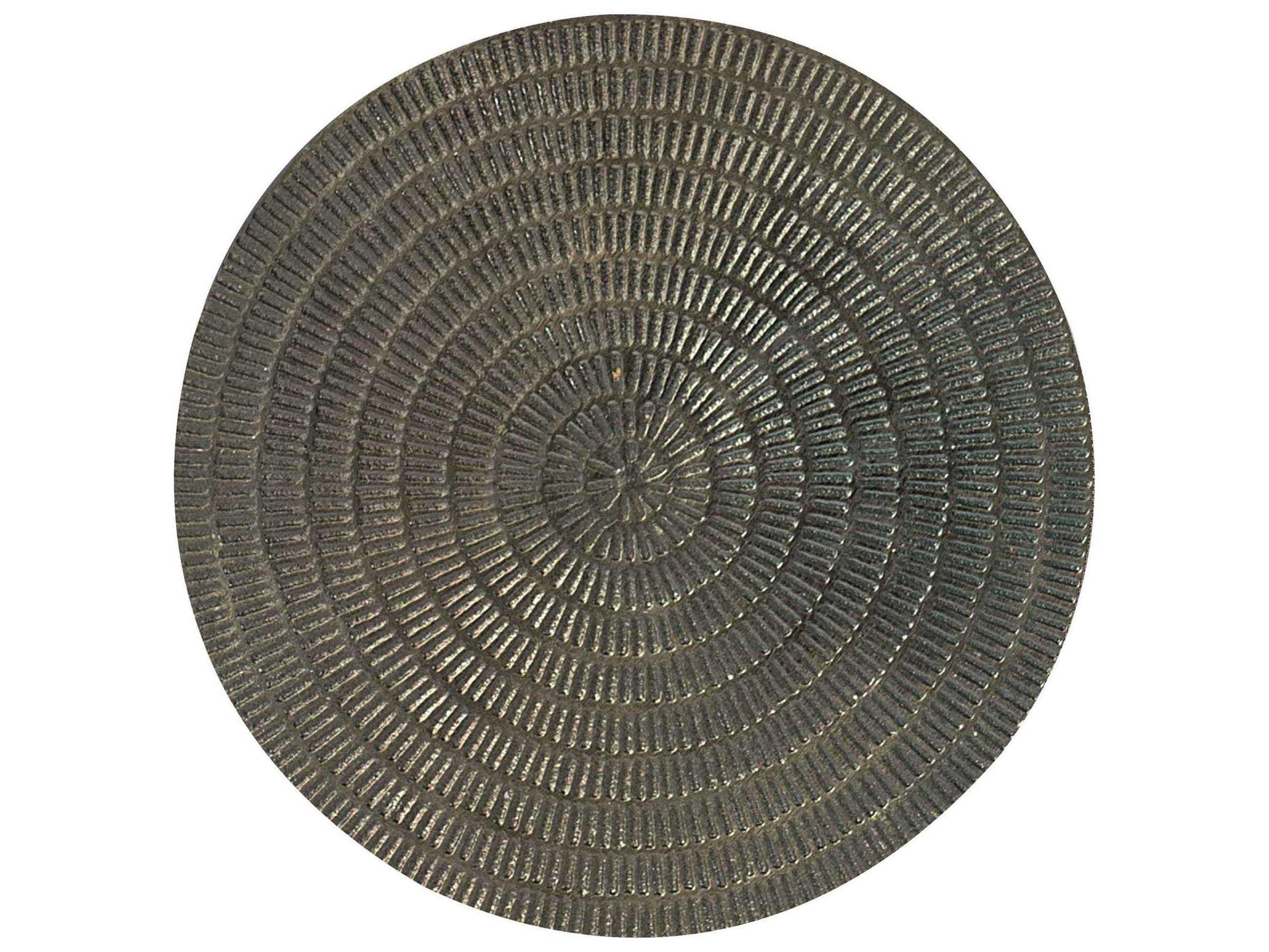 Bernhardt Interiors Casegoods Calla Round Metal Chiseled Antique Brass Chairside Table