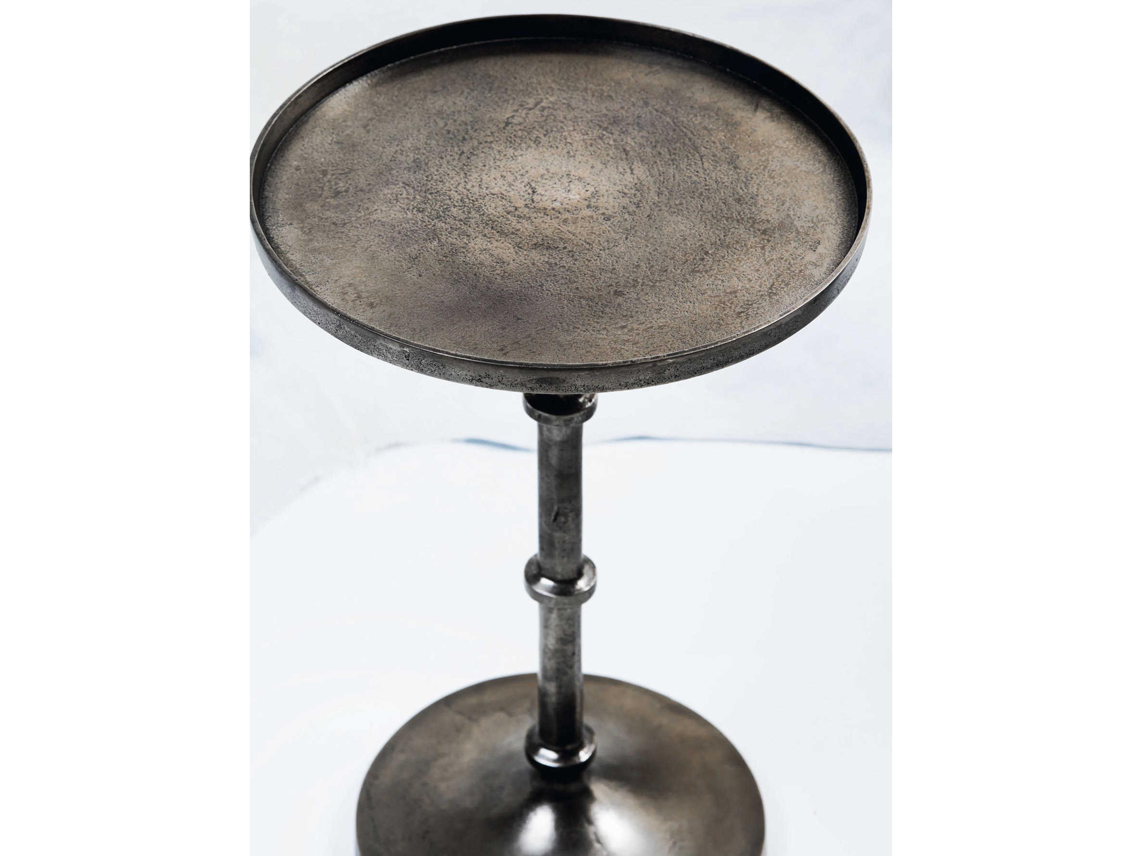 Bernhardt Interiors Casegoods Ascot Round Metal Graphite Chairside Table