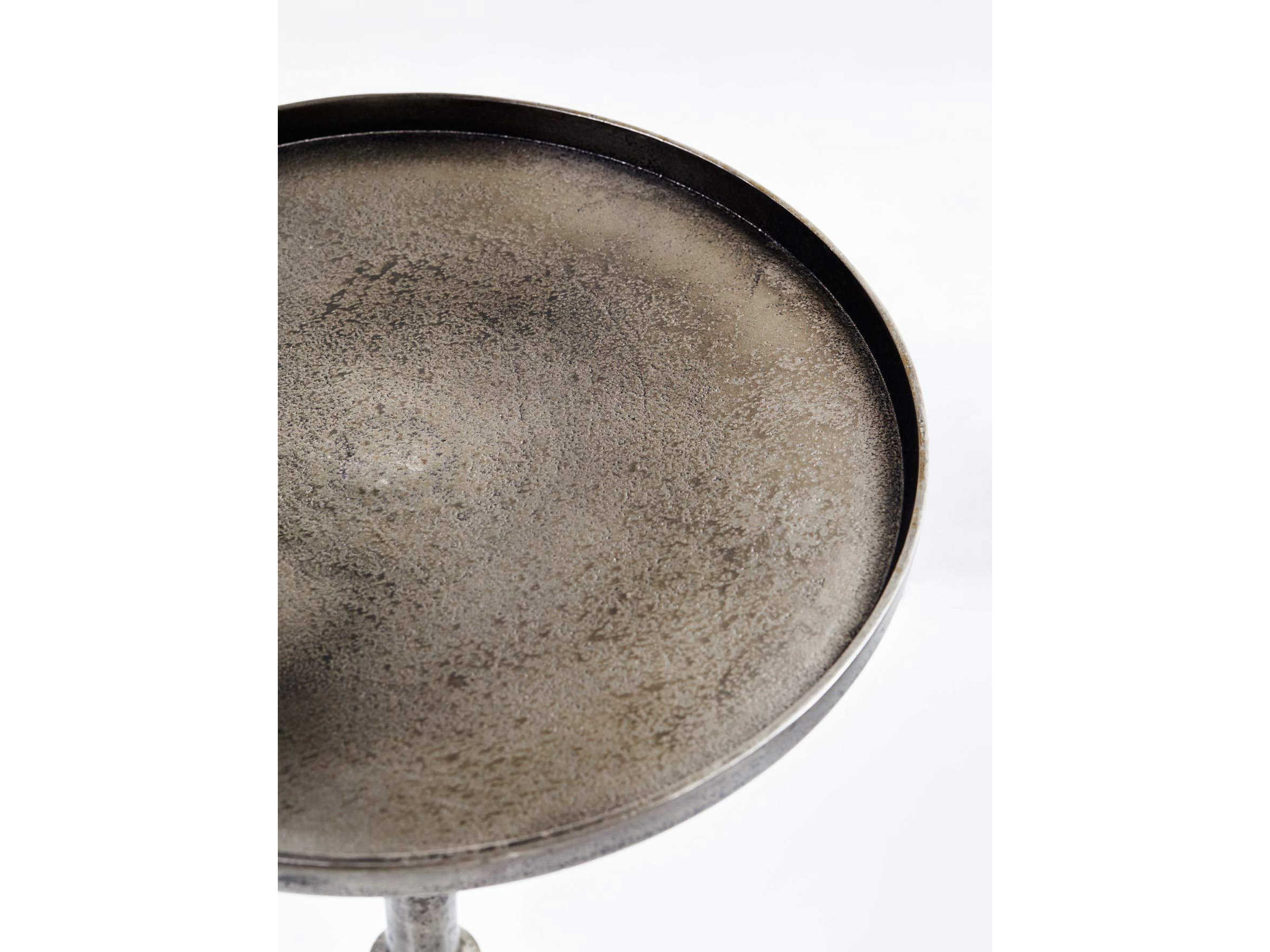 Bernhardt Interiors Casegoods Ascot Round Metal Graphite Chairside Table