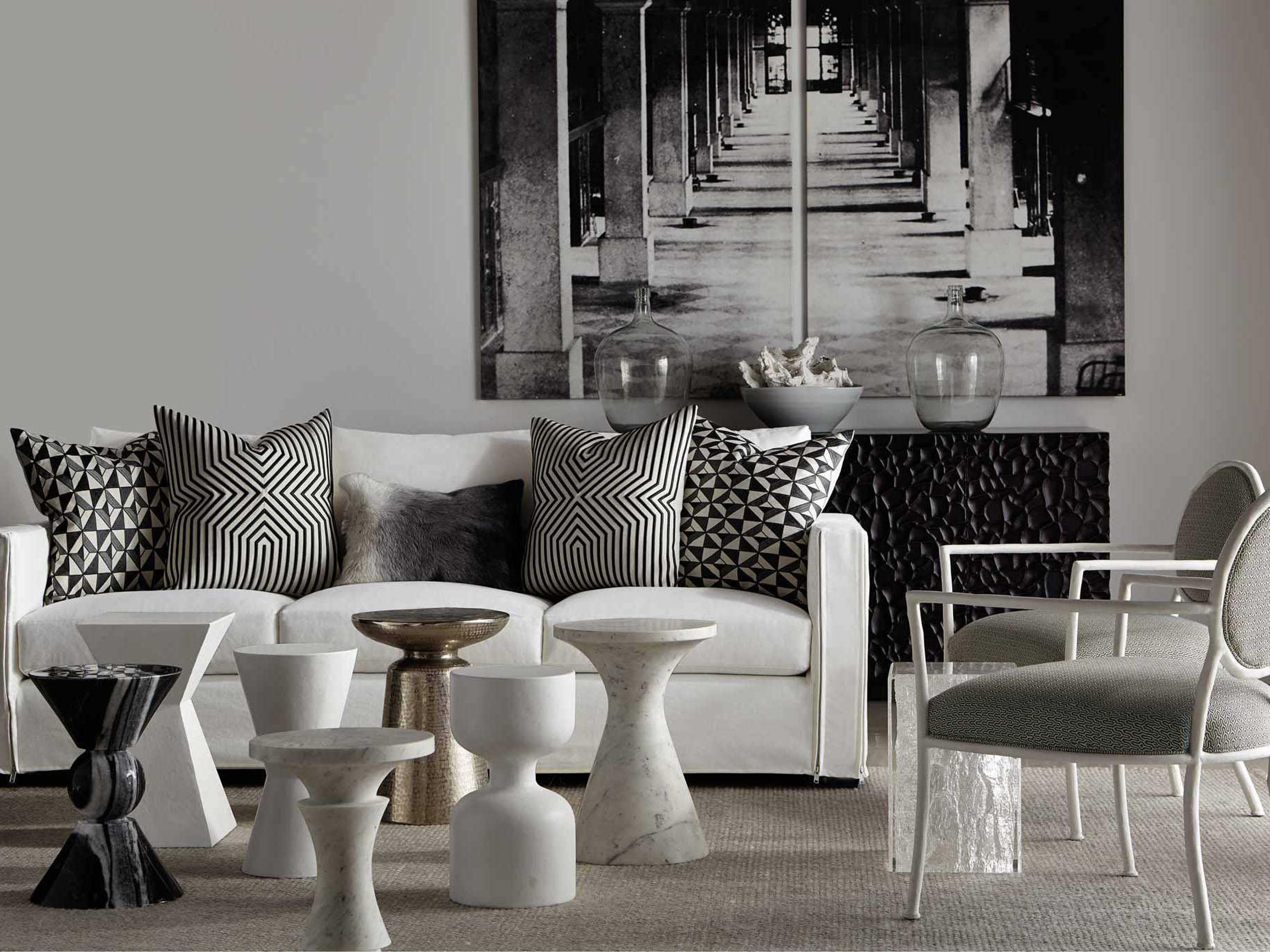 Bernhardt Interiors Casegoods Lorraine Round Metal Nickel Chairside Table