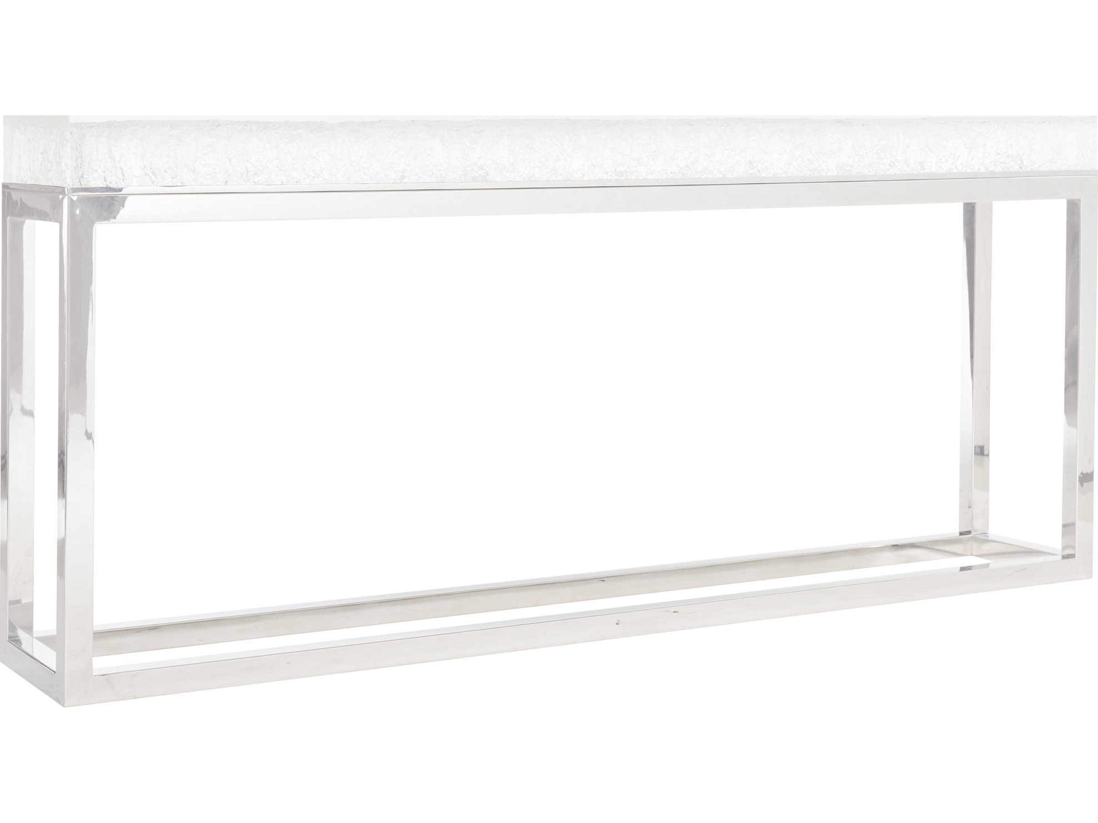 Interiors Arctic Console Table Solid Acrylic Polished Stainless Steel