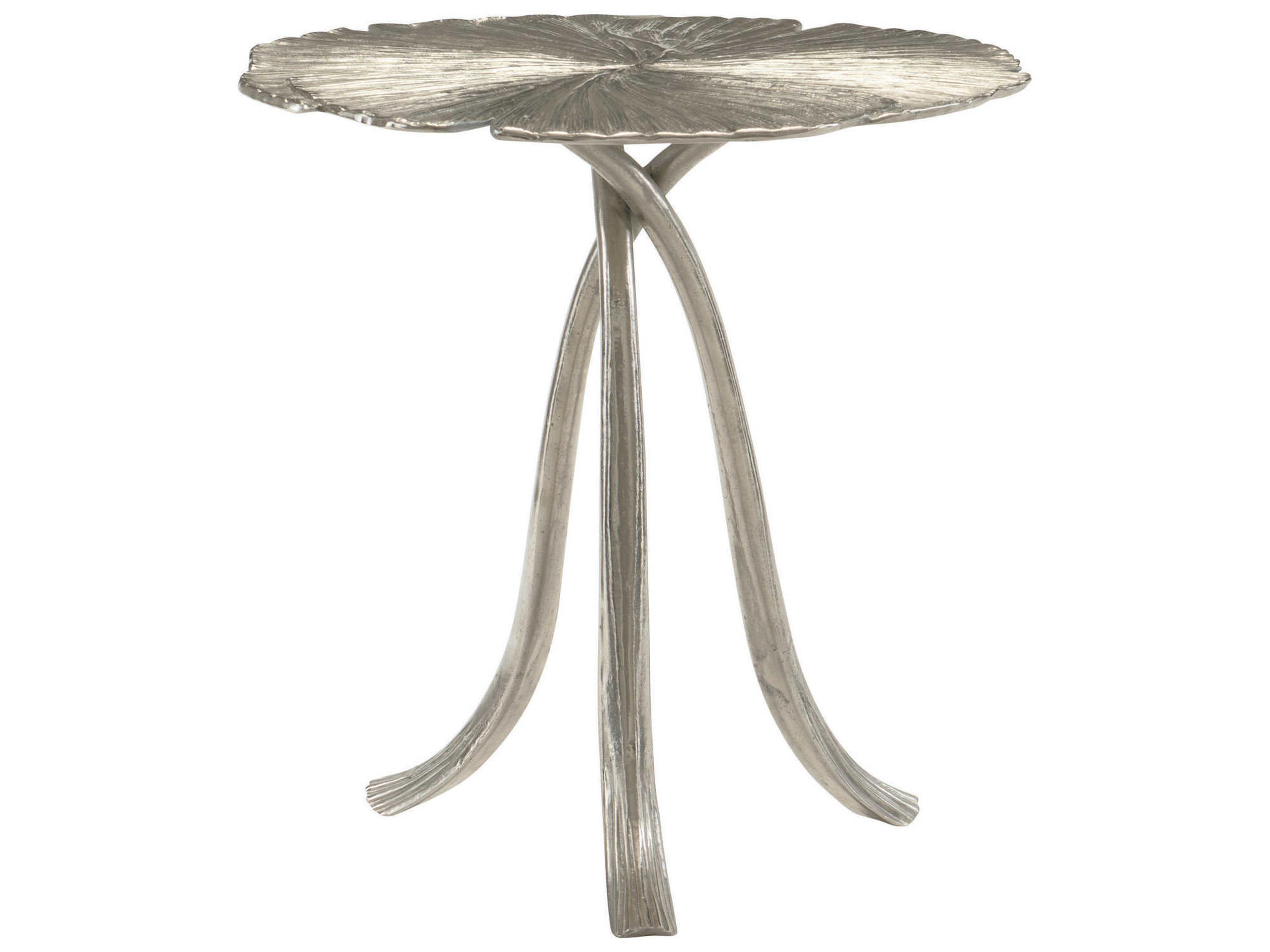 Annabella Side Table Cast Aluminum Satin Nickel