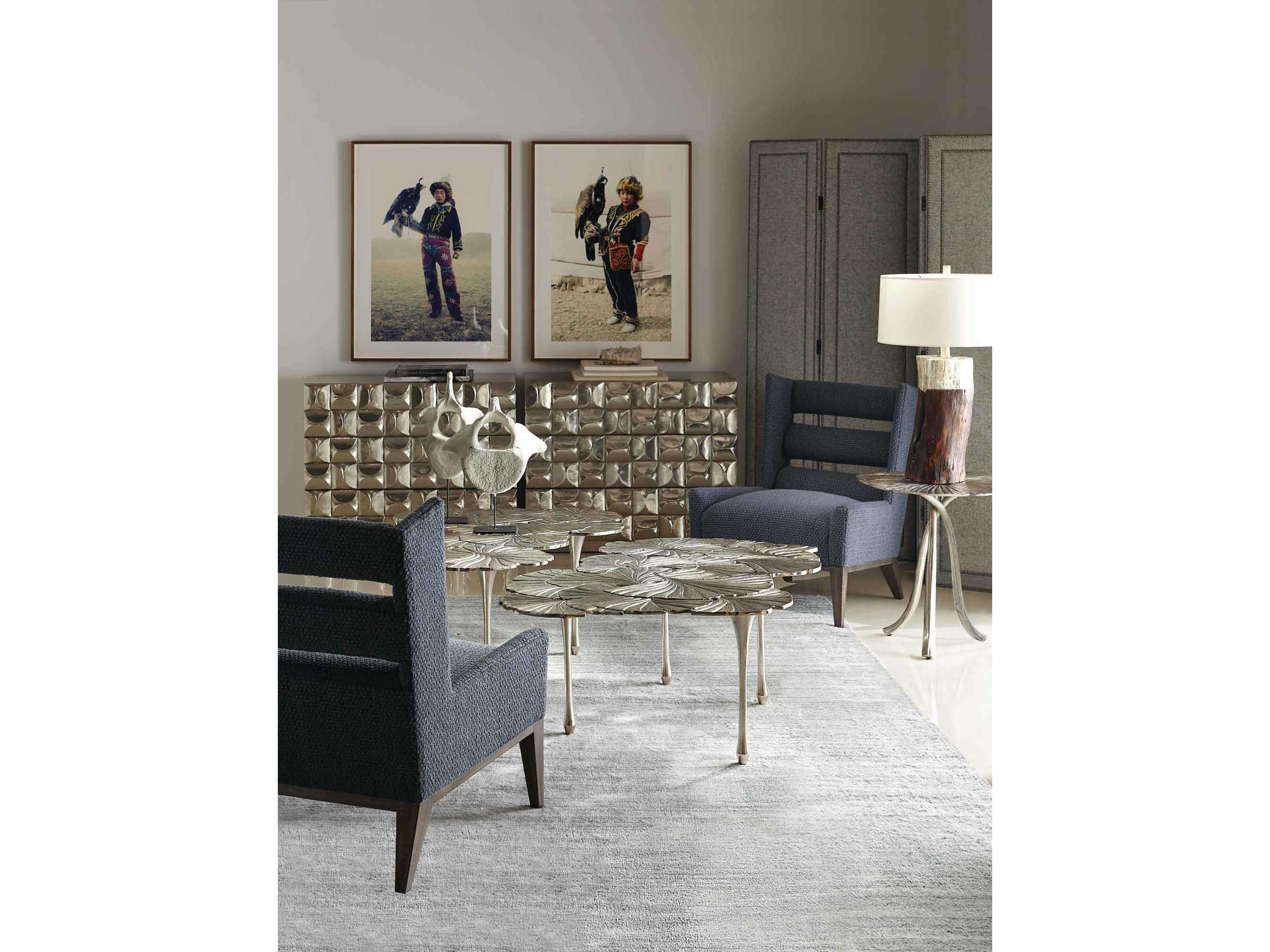 Bernhardt Interiors Casegoods Annabella Round Metal Satin Nickel End Table