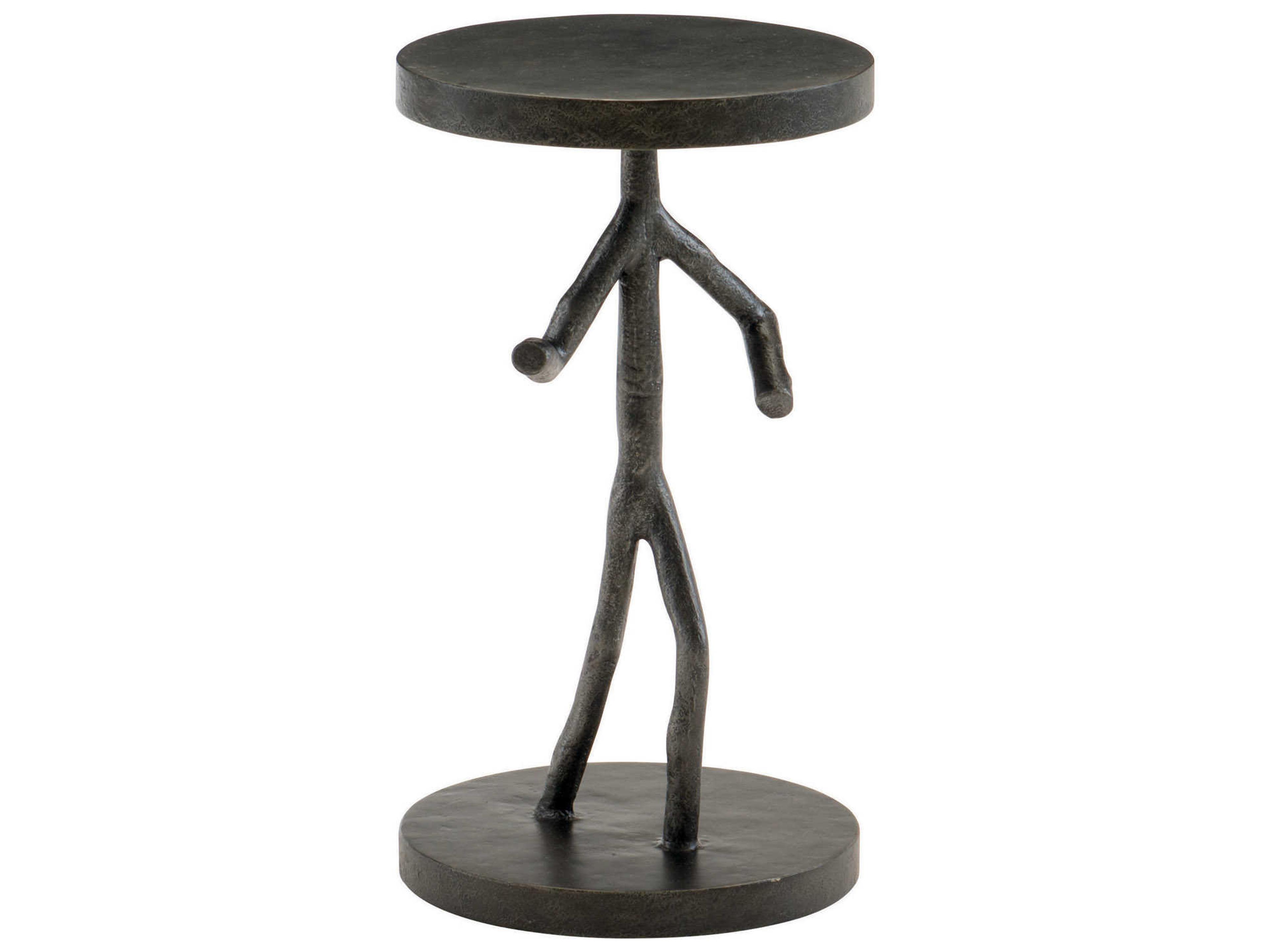 Theo Figure Cast Iron Accent Table in Black Finish