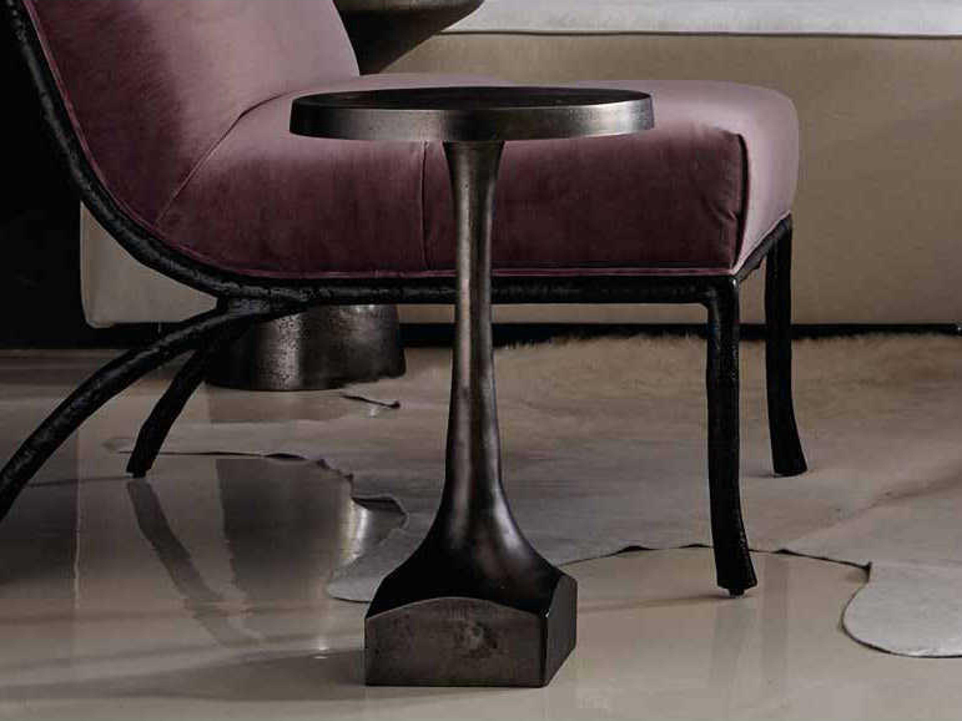 Bernhardt Interiors Casegoods Stroud Round Metal Matte Graphite Drink Table