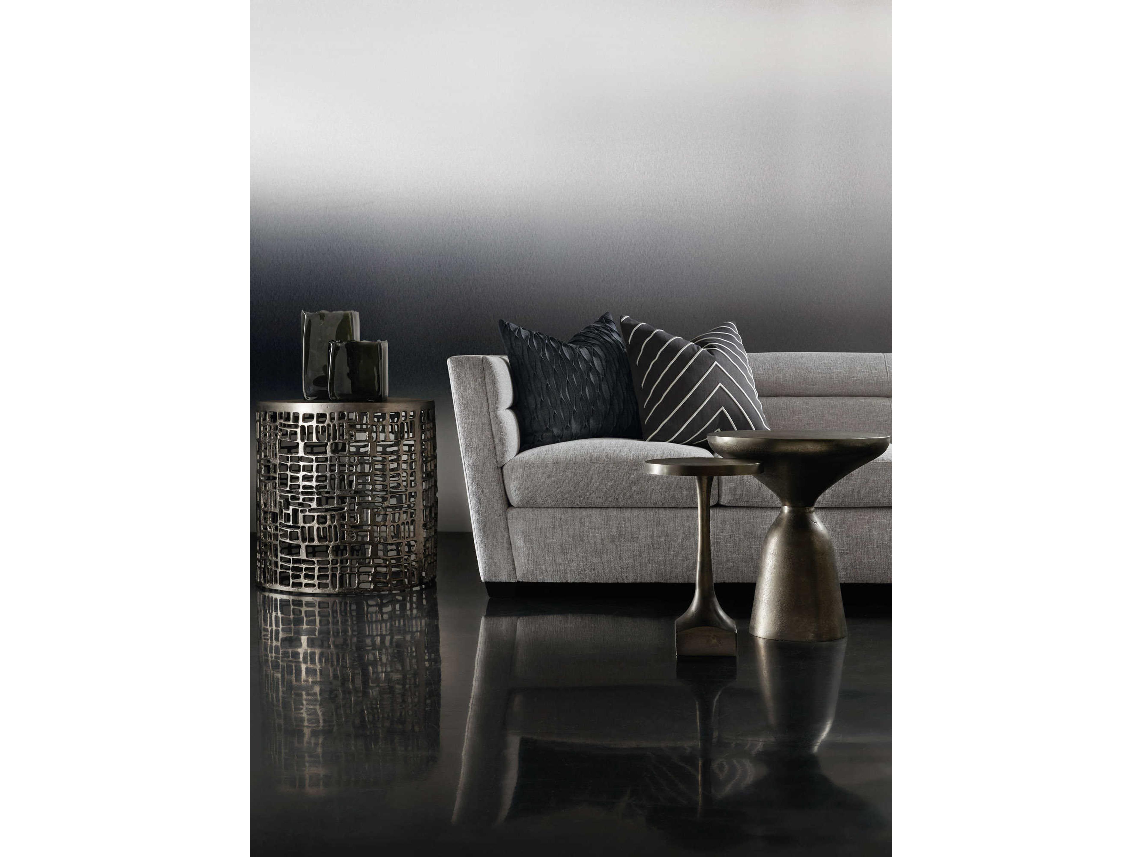 Bernhardt Interiors Casegoods Stroud Round Metal Matte Graphite Drink Table